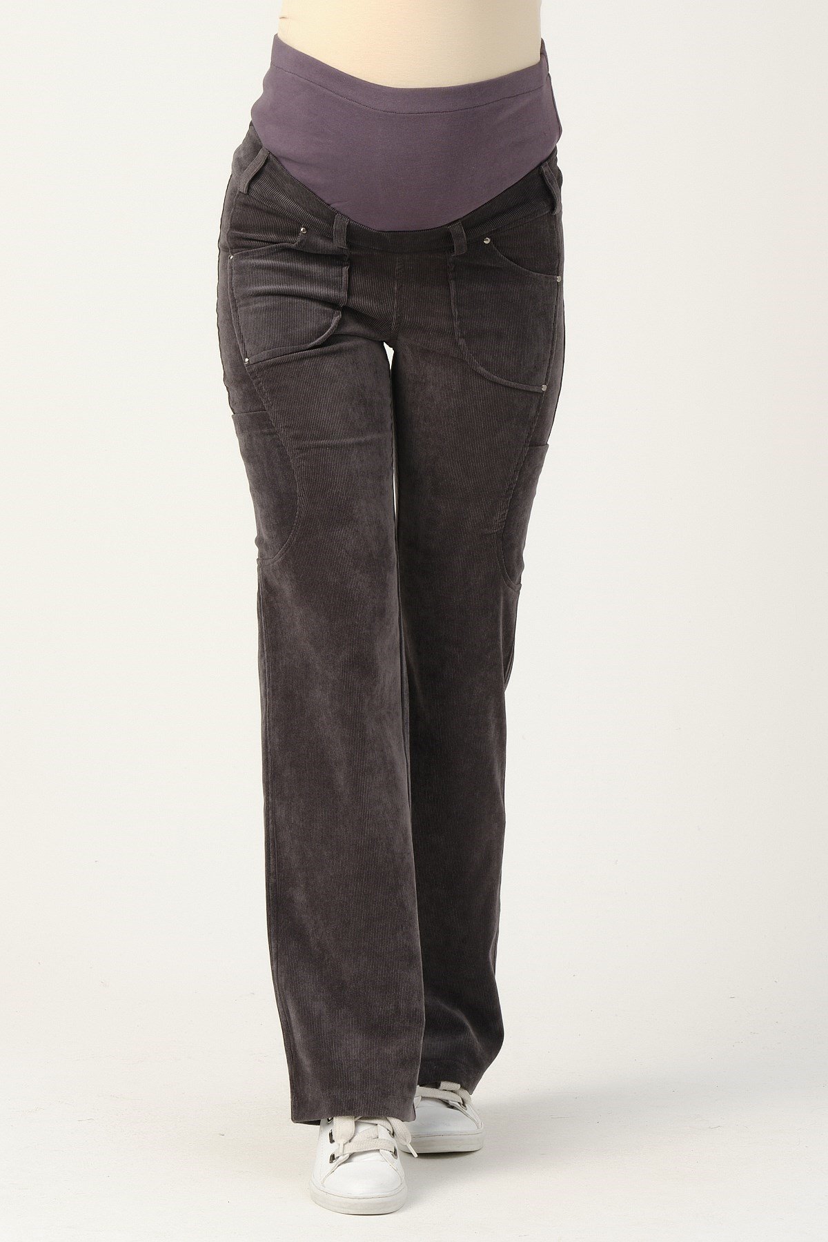Busa Hamile Kadife Pantolon Gri