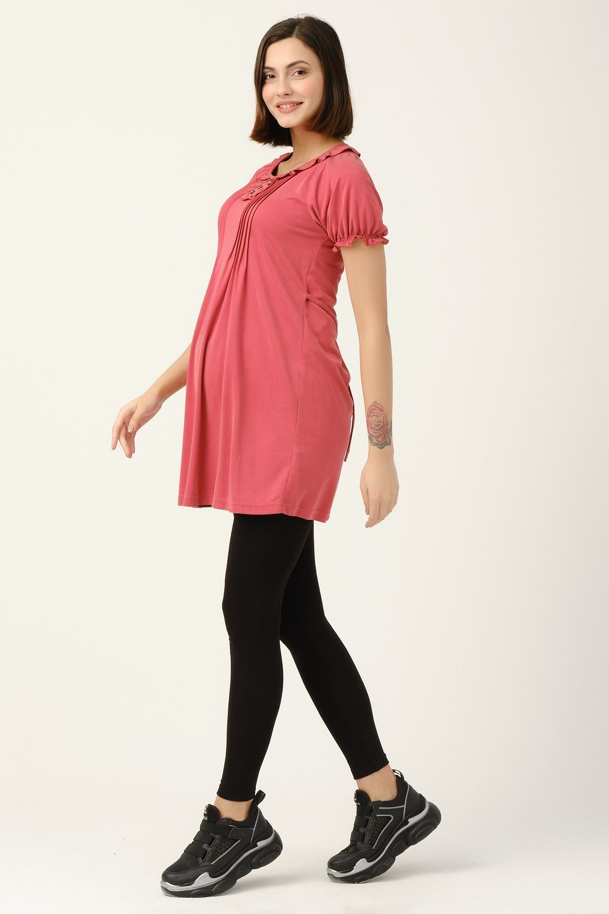 Busa Maternity Short Sleeved Blouse Tile