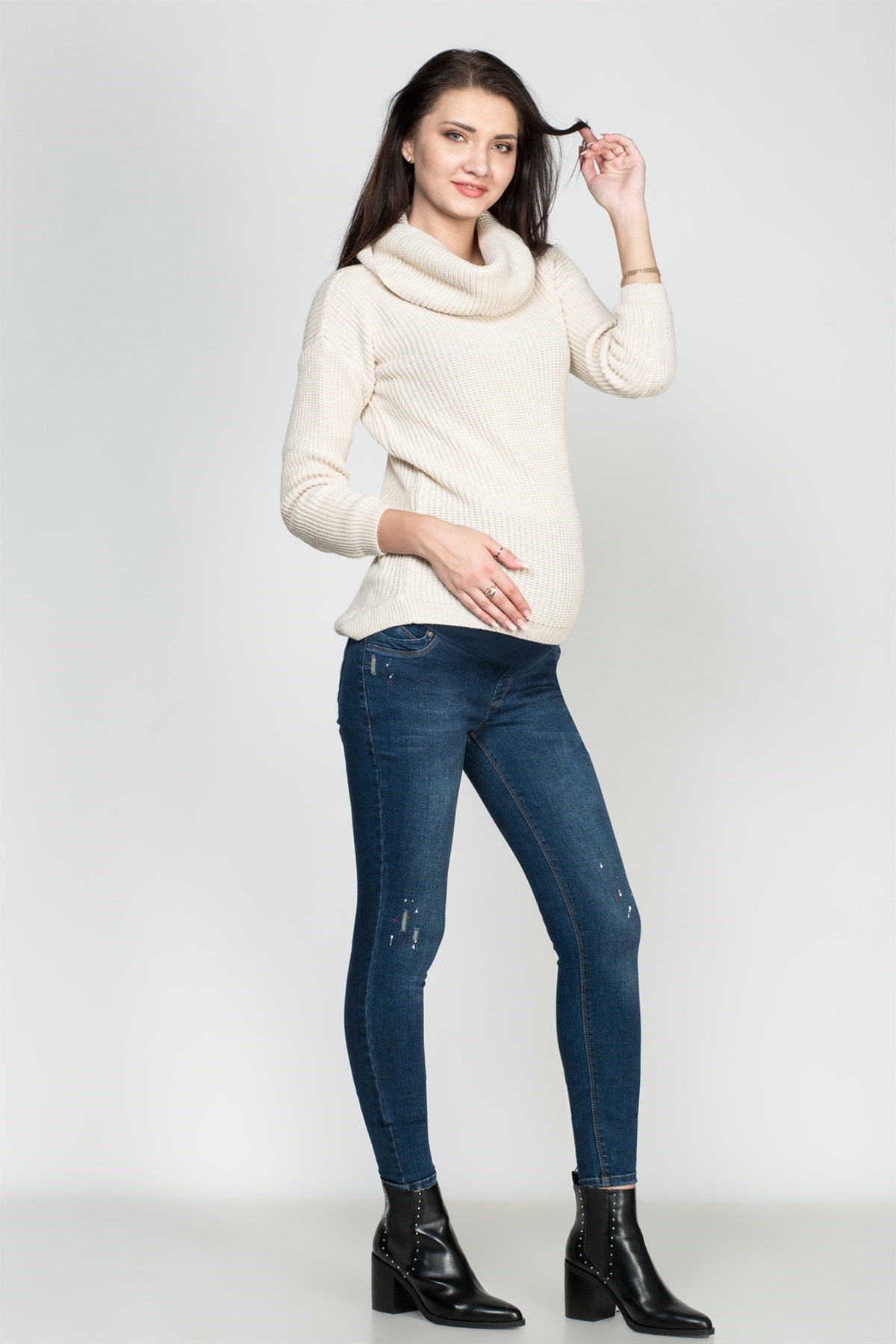 Busa Maternity Knitwear Jumper Beige