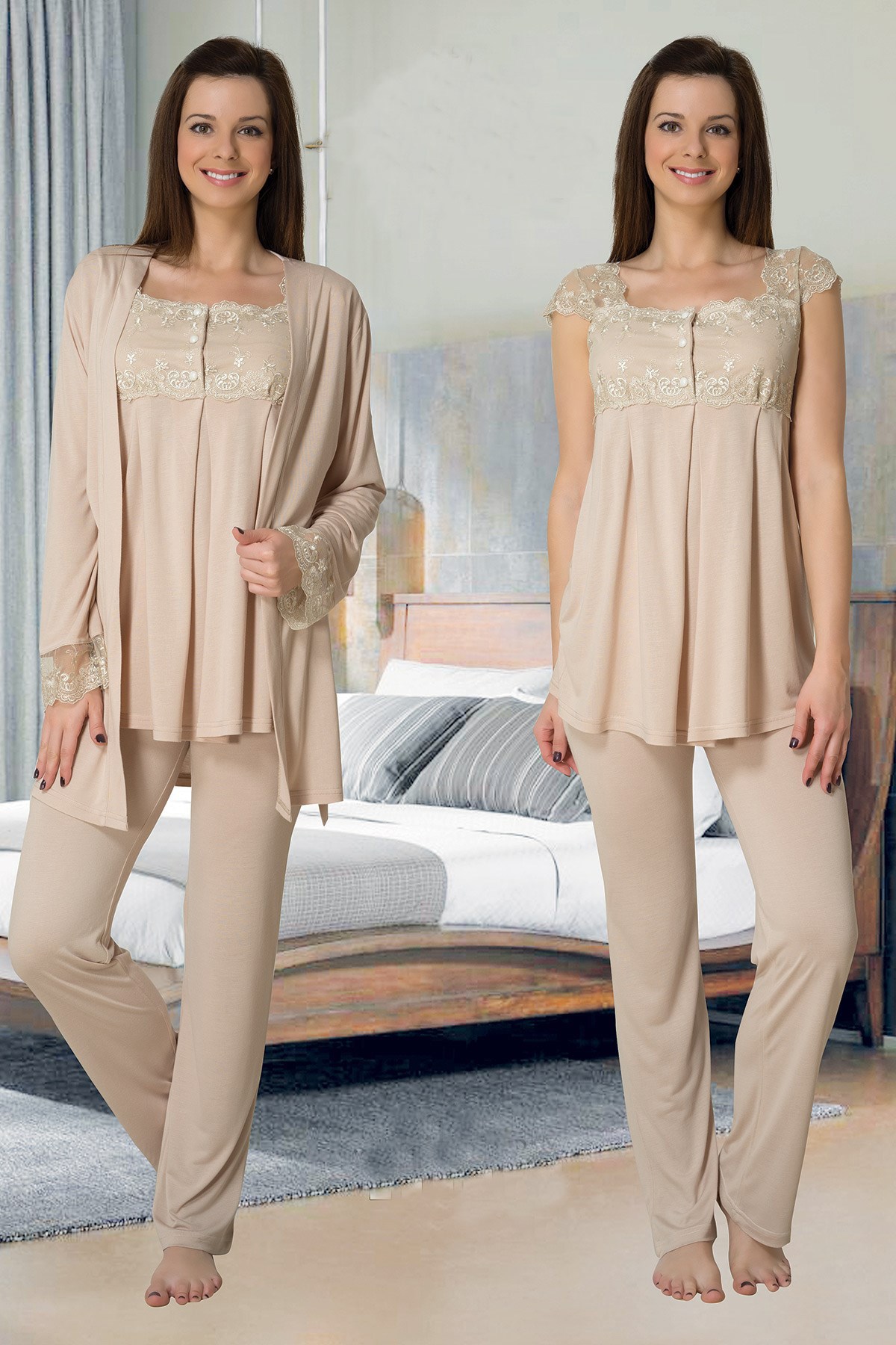 Effortt 2301SK Sabahlıklı Lohusa Pijama Takımı