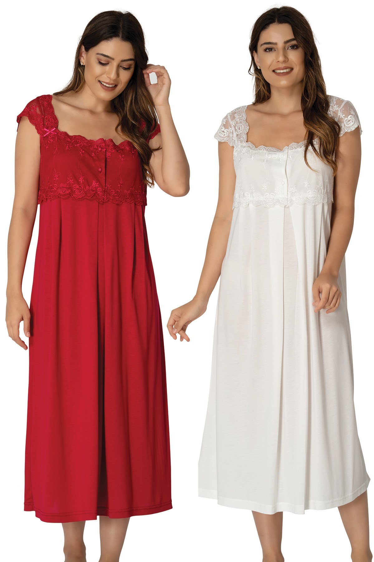 Effortt 2304ef Dantelli Lohusa Gecelik Takımı