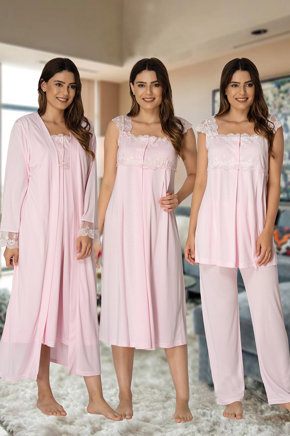 Effortt 2305 Pembe Lohusa Hamile 4'lü Set