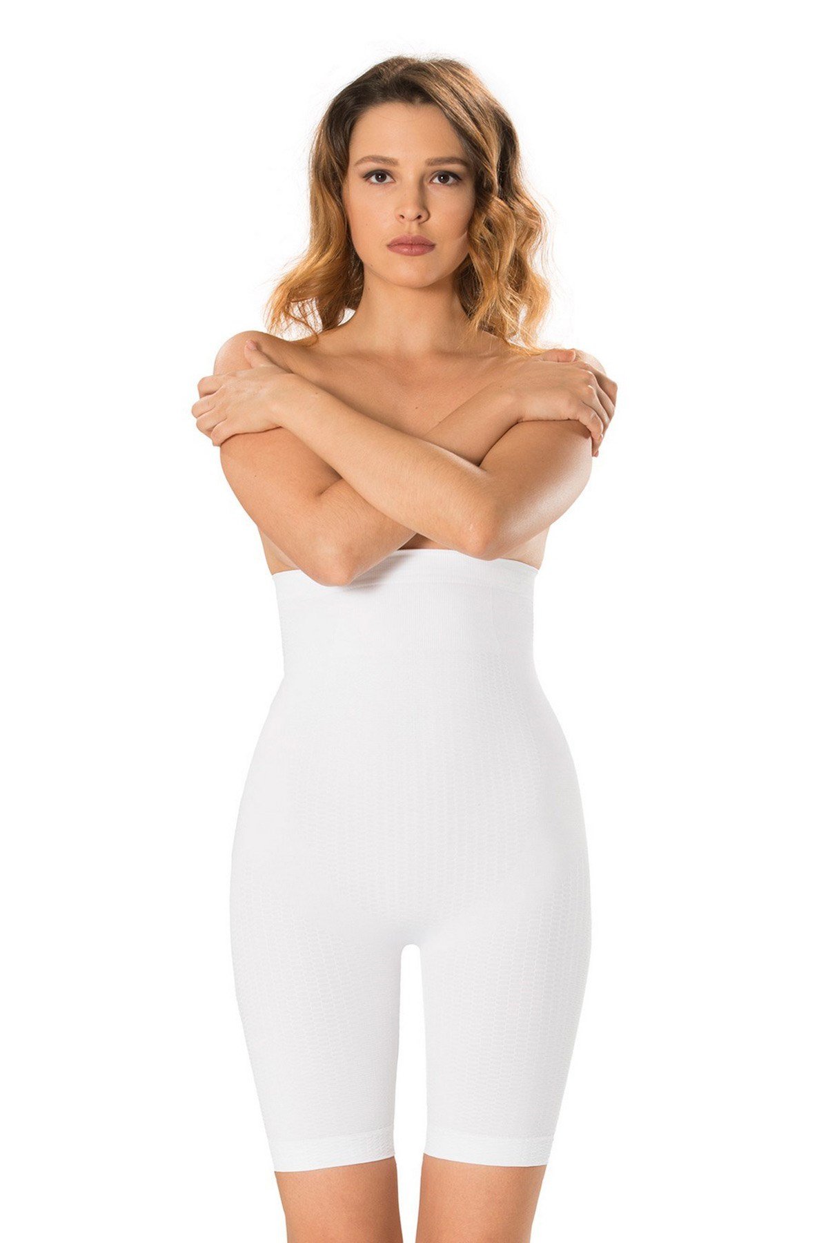 Formactive 1005 Beyaz Mikromasaj Paçalı Korse