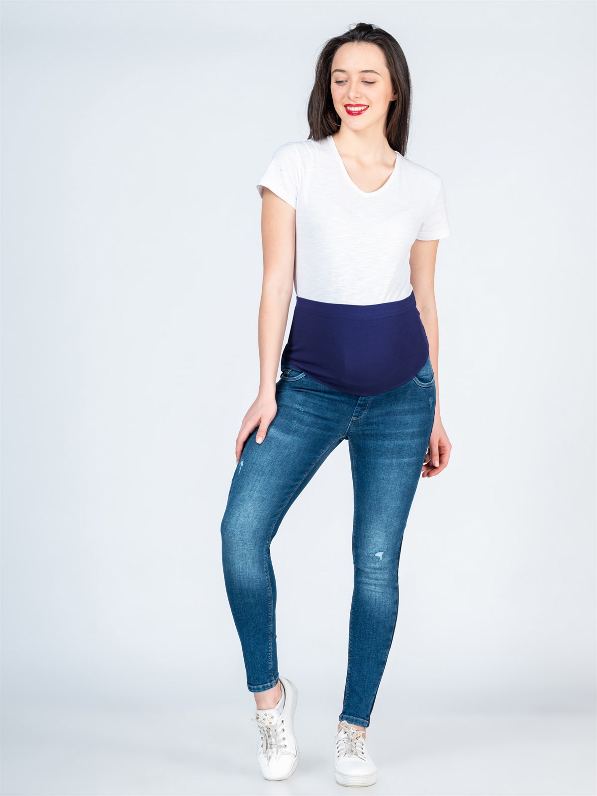 Maternity Jeans Ripped Model Narrow Trotter Blue