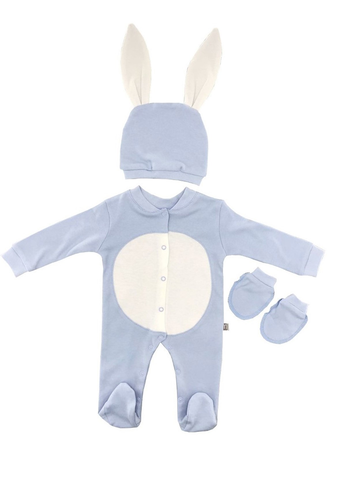 İsimli Mavi Tavşanlı 3'lü Tulum Seti