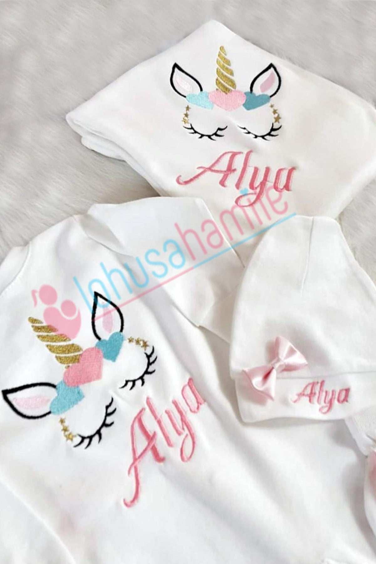 İsme Özel İşlemeli 4'lü Set-Lh4039