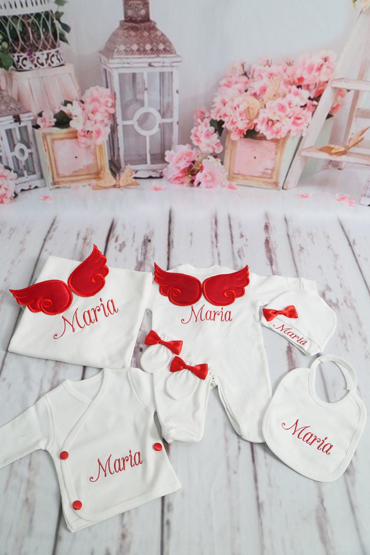 İsme Özel Kırmızı Hastane Çıkışı 10lu Set LH1061