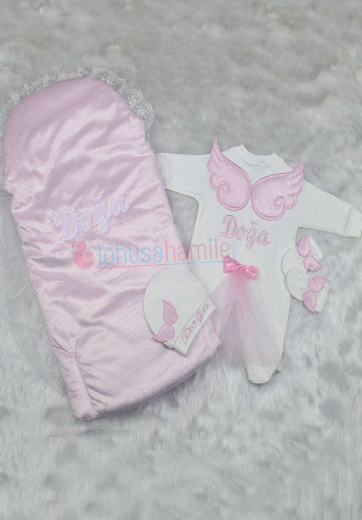 İsme Özel Kundak-Bebek Tulum 4'lü Set-4002