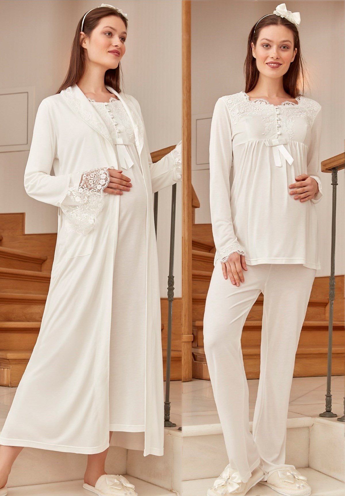 Mecit 1924 Ekru Lohusa Hamile 6'lı Set