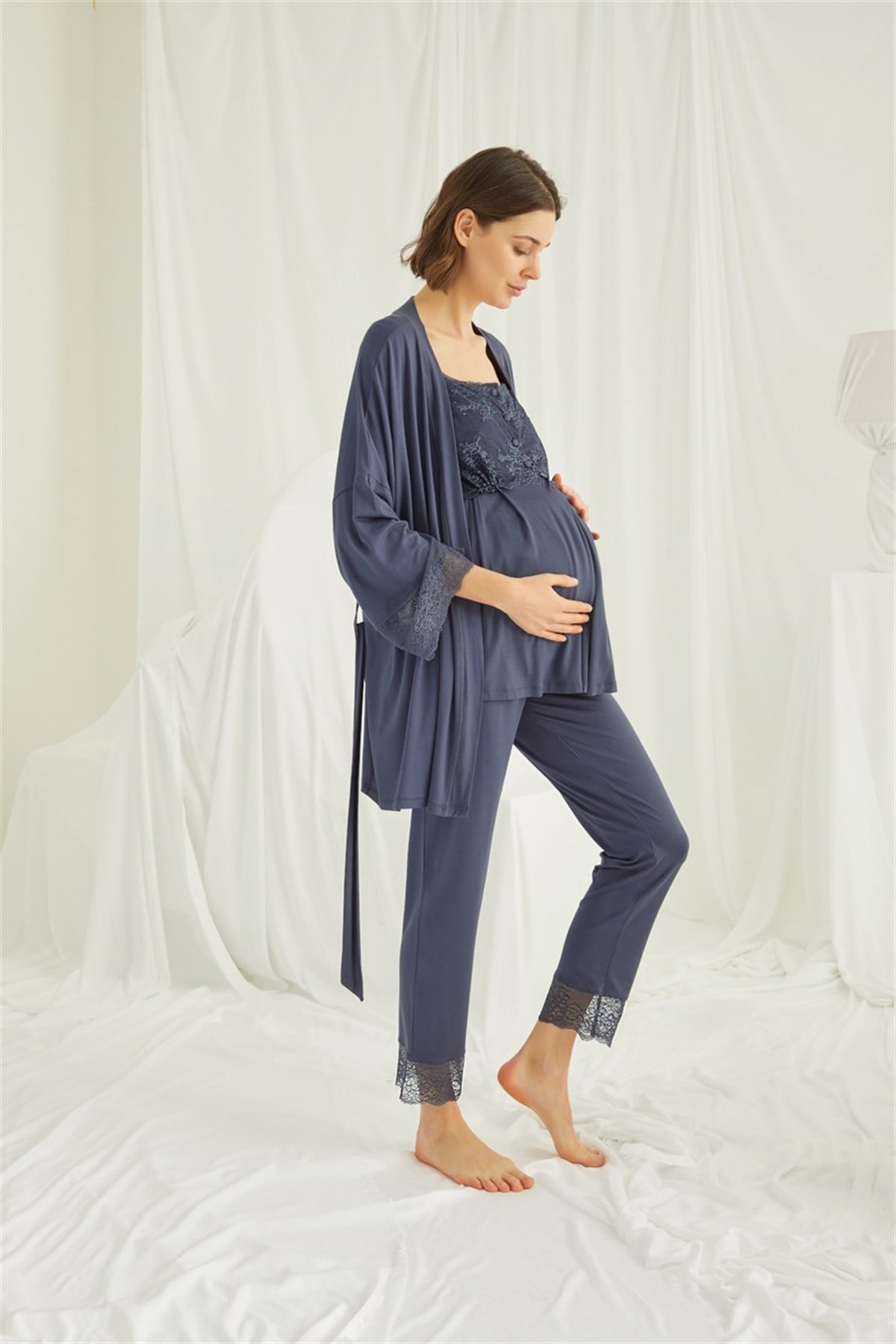 Monamise 18211 Sabahlıklı Lohusa Pijama Takımı