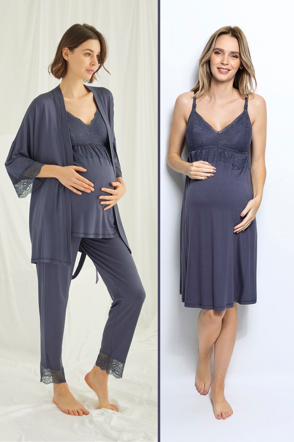 Monamise 18432453 Dantelli Askılı 4'lü Lohusa Seti