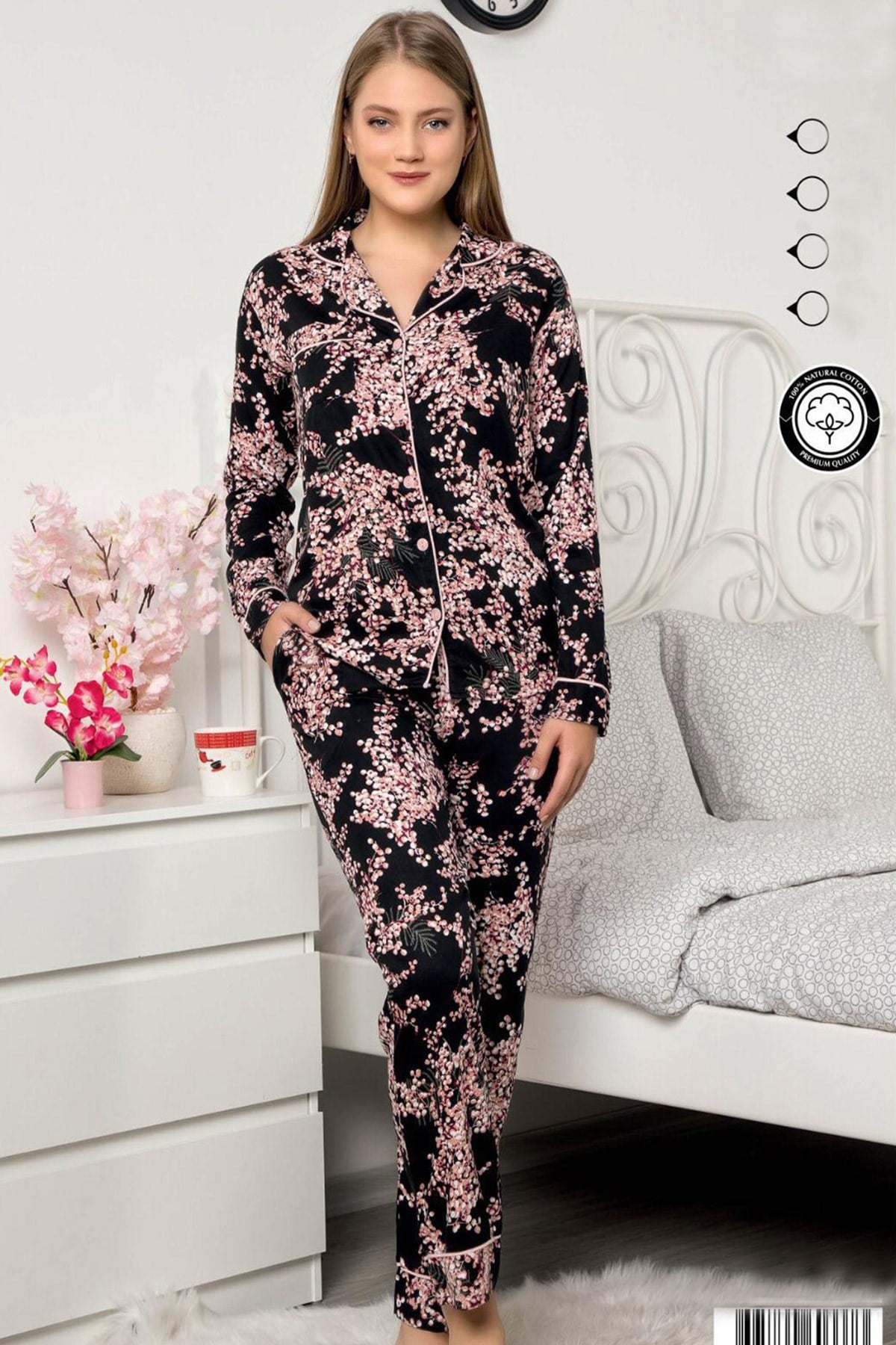 Polat Yıldız 60337 Gilos Önden Düğmeli Lohusa Pijama