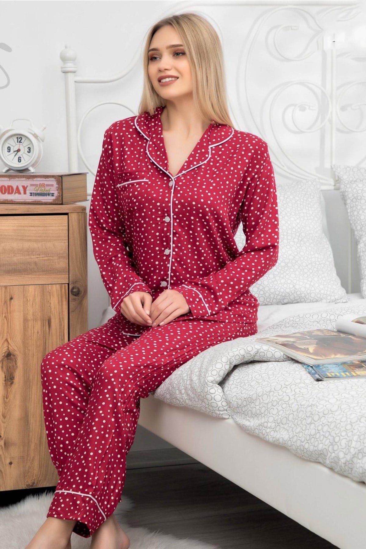 Polat Yıldız 60362 Önden Düğmeli Lohusa Pijama Takımı