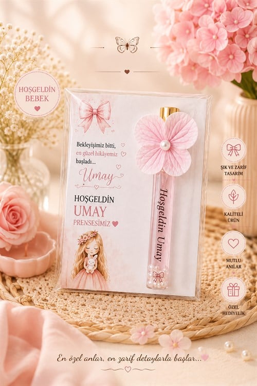 Hoşgeldin Umay Çiçek Konseptli İsimli Hediyelik