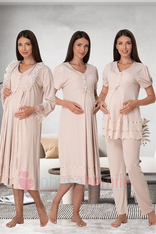 Effortt 8026 Sütlü Kahve Hamile Lohusa 4lü Set