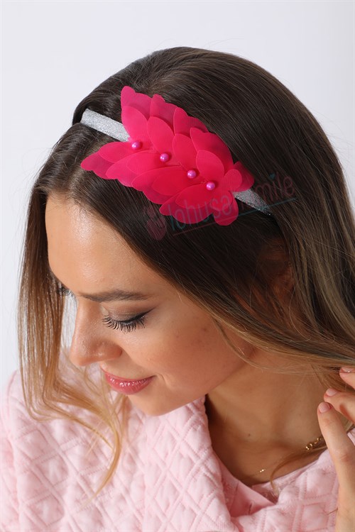 LH 1244 Fuşya Kelebekli Lohusa Tacı