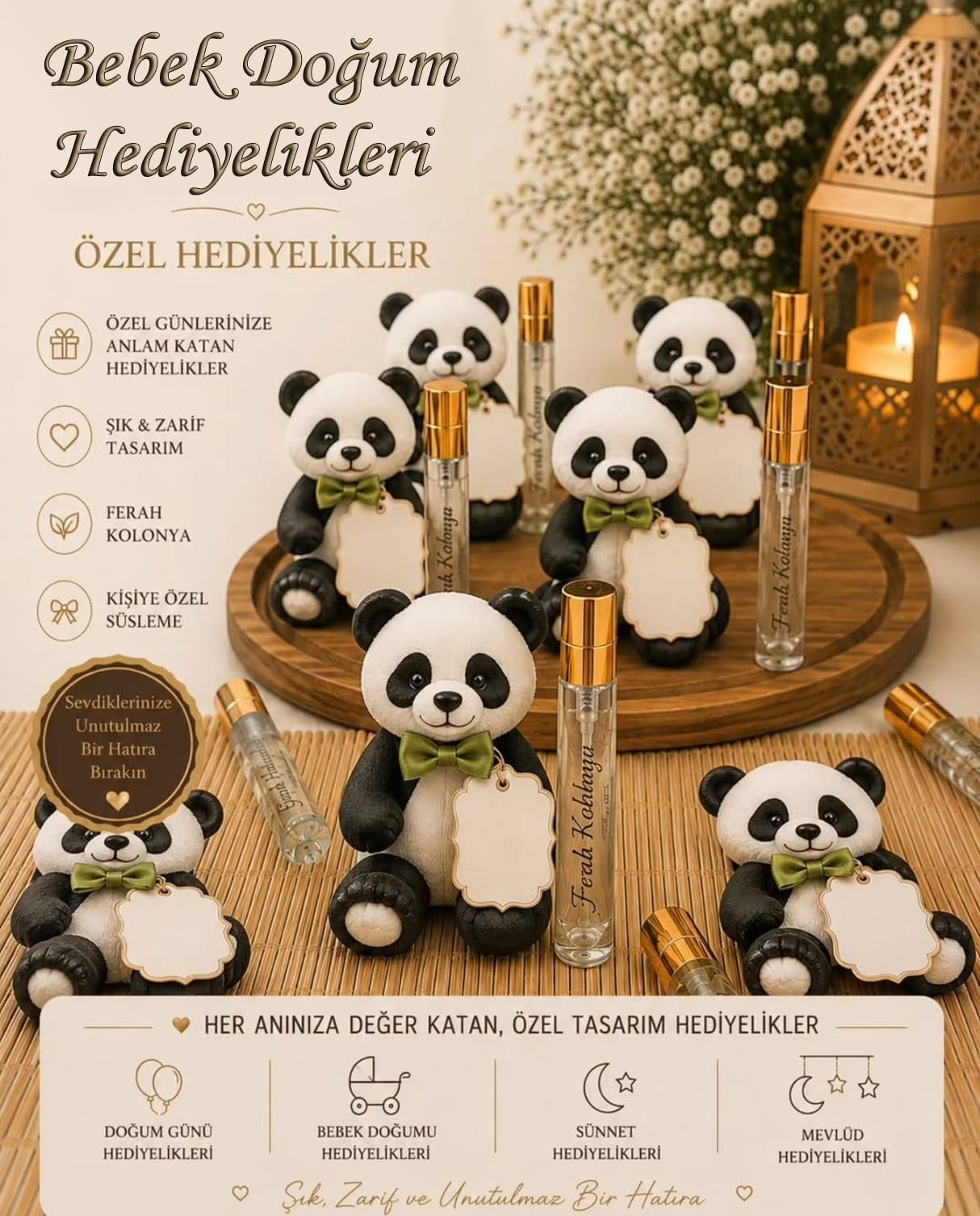 Doğum Sonrası Hastenede Panda Konseptli Hediyelik