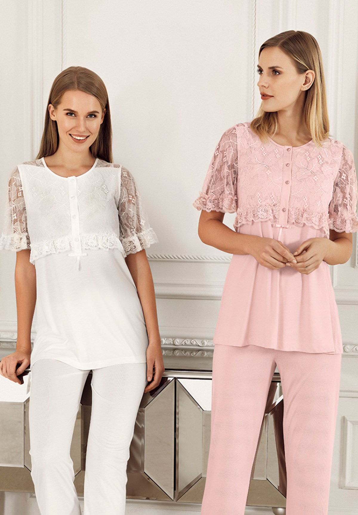 Artış 6203 Dantel Detaylı Lohusa Pijama Takımı