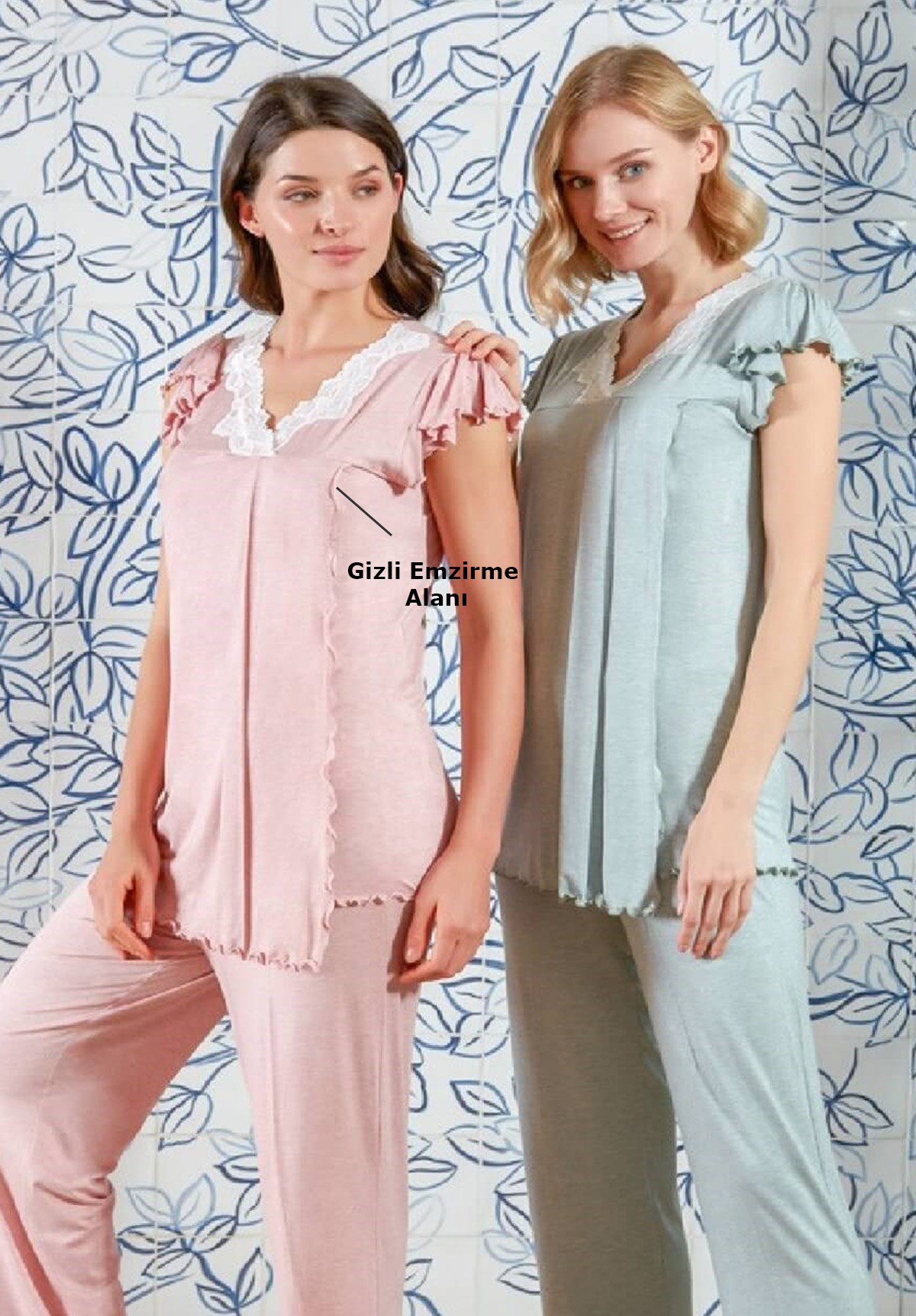 Bone 4727 Melanj Modal Lohusa Pijama Takımı