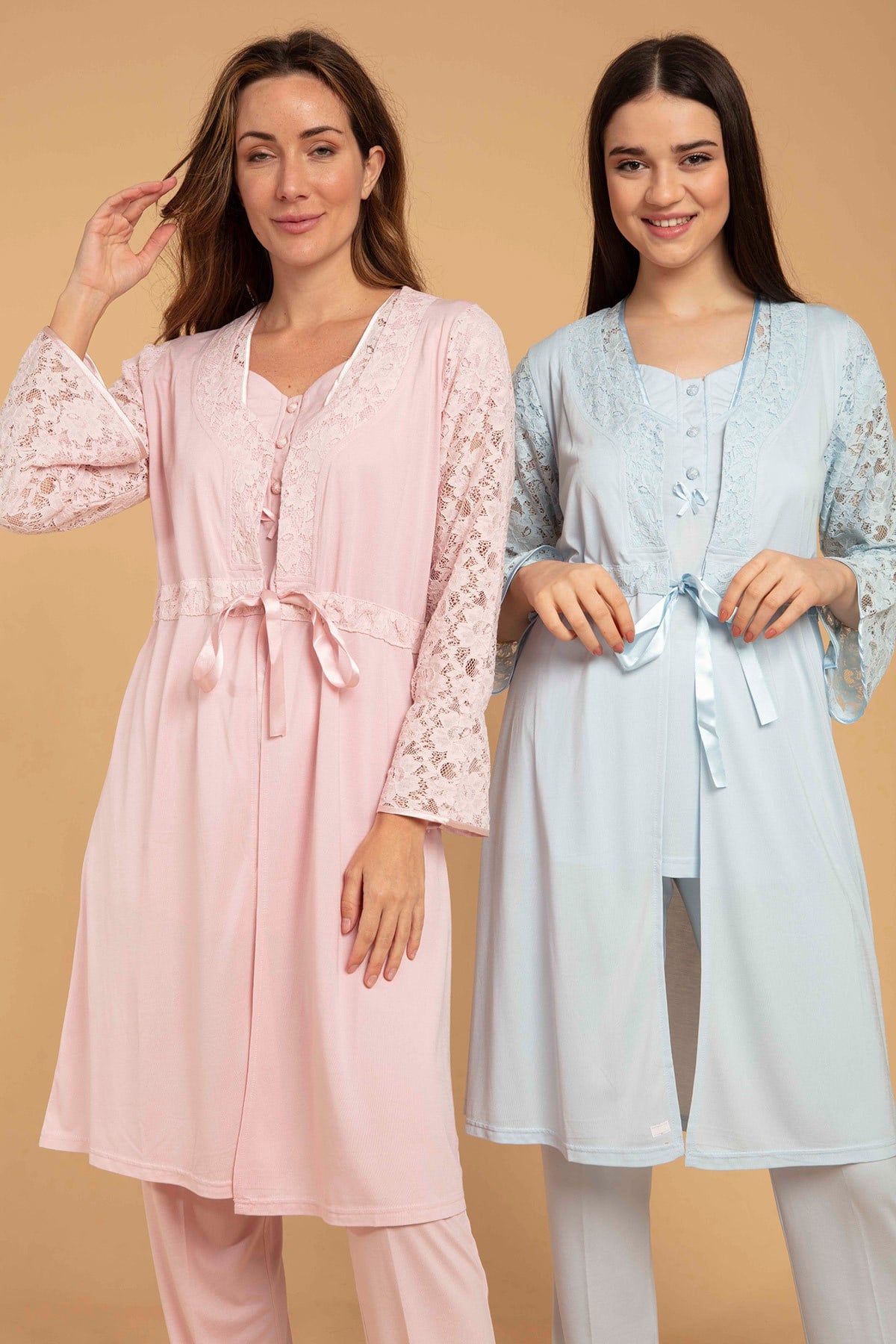 Bone 4902 Güpür Sabahlıklı Lohusa Pijama