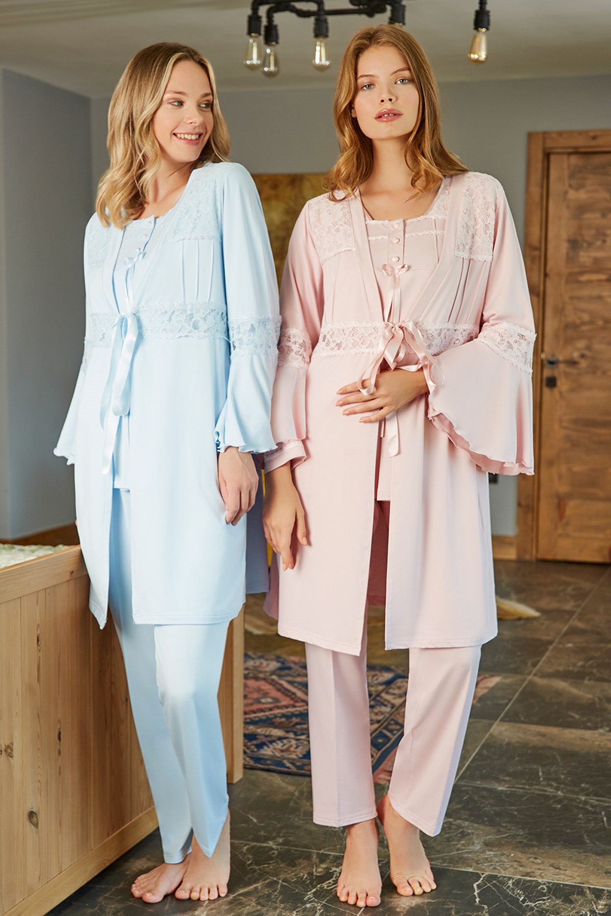 Bone 5103 Nevrürlü Sabahlıklı Lohusa Pijama