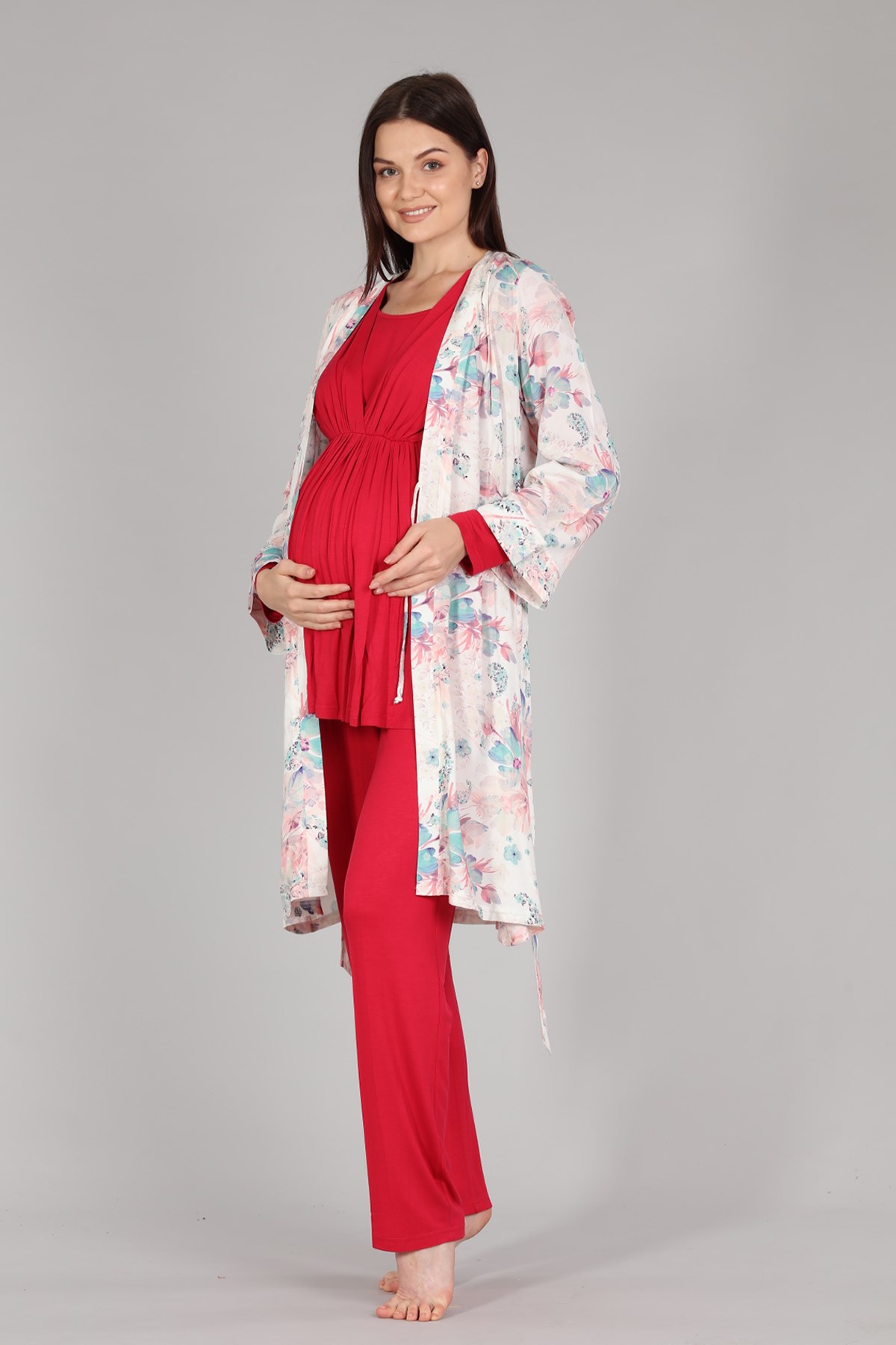 Bone 5107 Nancy Dokuma Sabahlıklı Lohusa Pijama