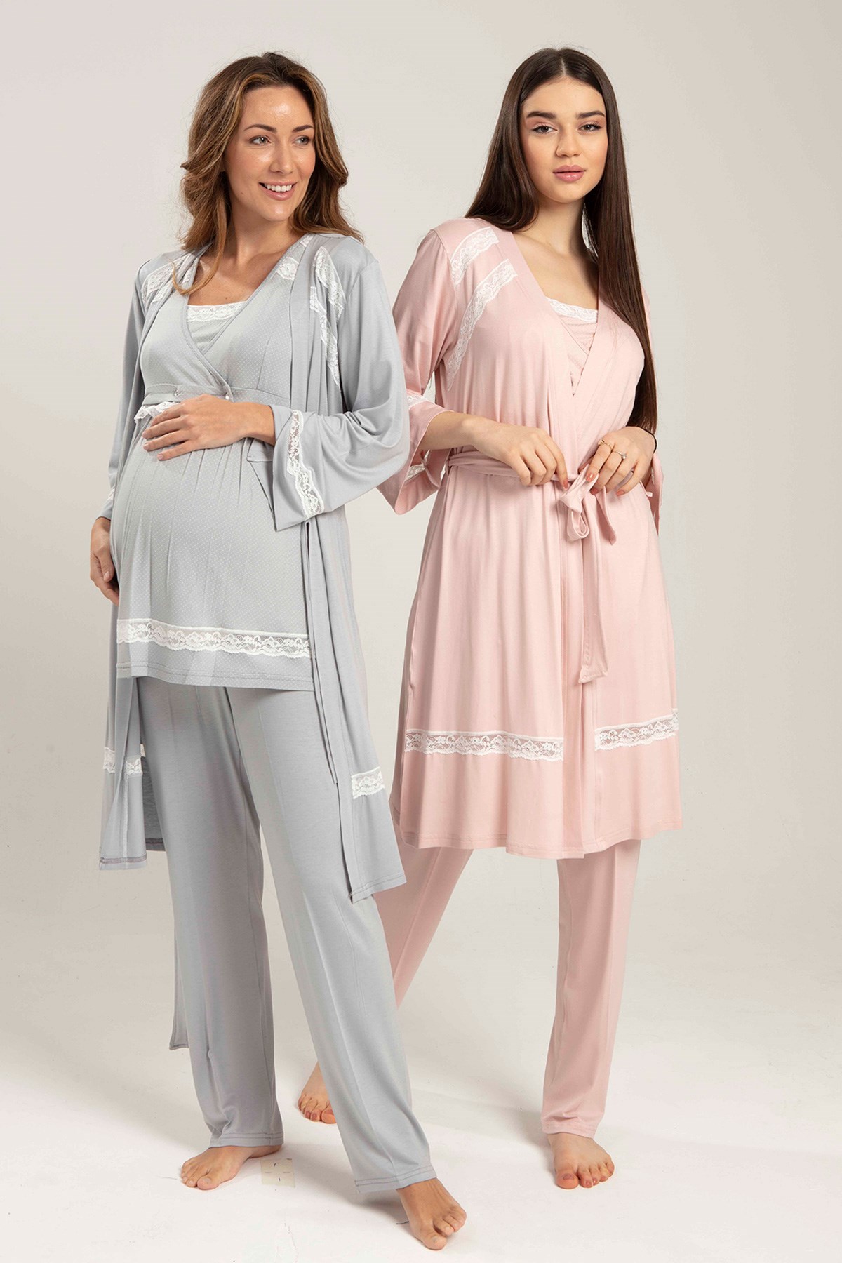 Bone 5202 Emzirme Özellikli Sabahlıklı Lohusa Pijama