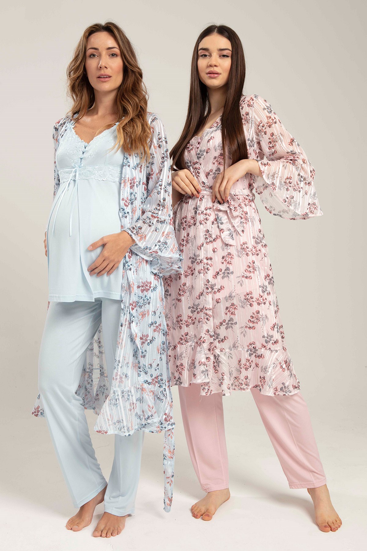 Bone 5203 Desen Sabahlıklı Lohusa Pijama