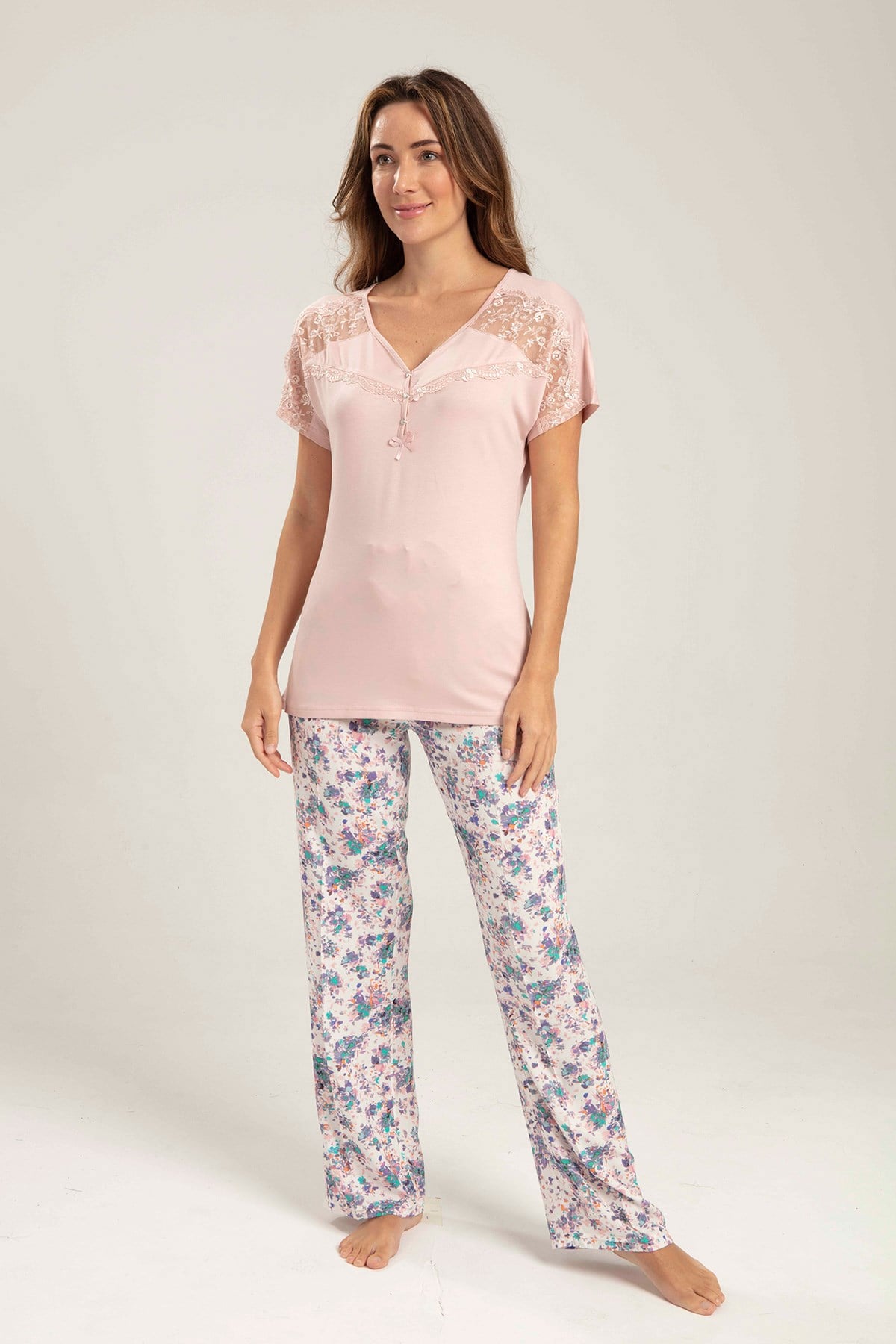 Bone 5224 Desen Detaylı Lohusa Pijama