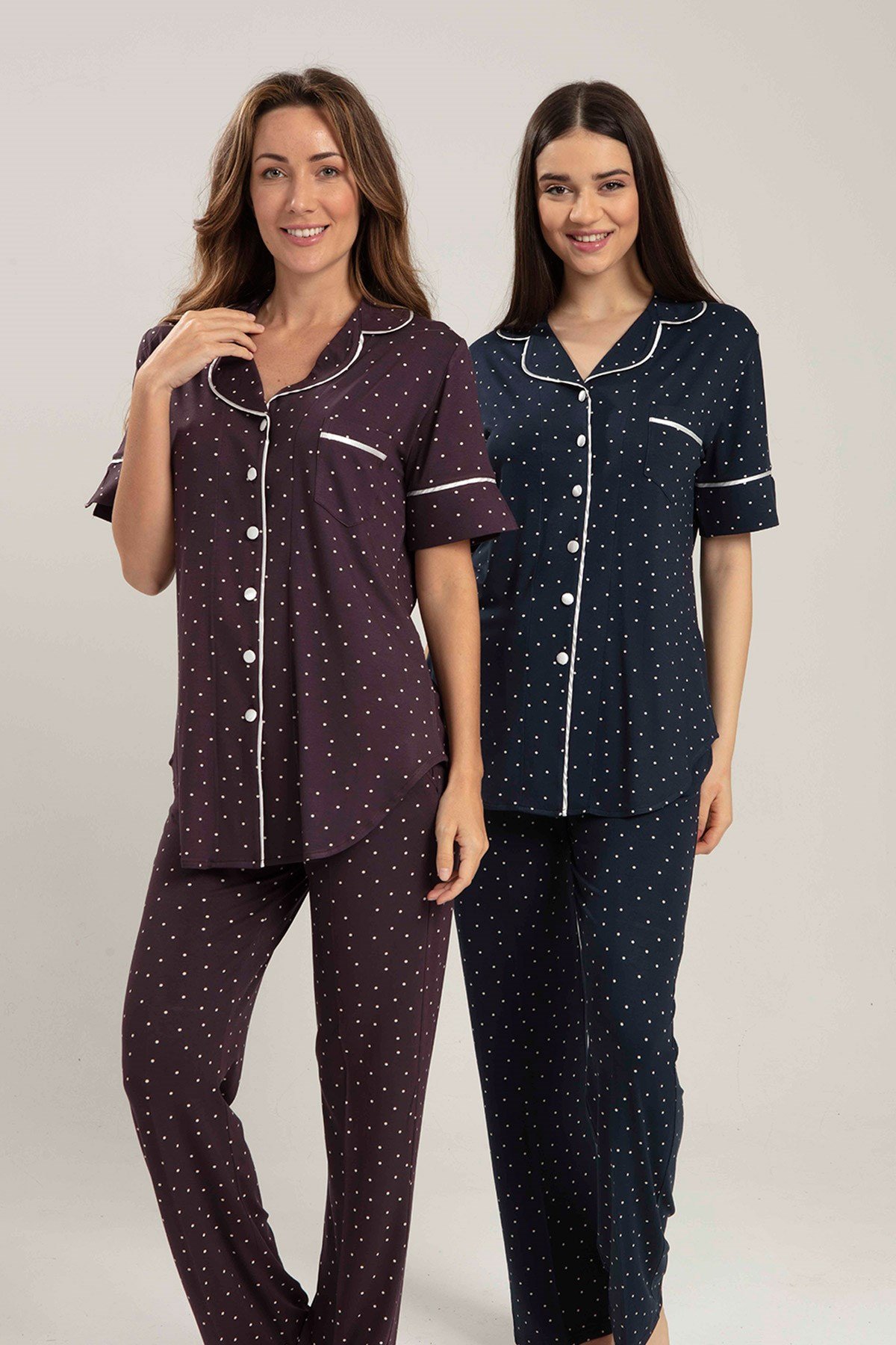 Bone 5247 Puan Detaylı Önden Düğmeli Lohusa Pijama Takımı