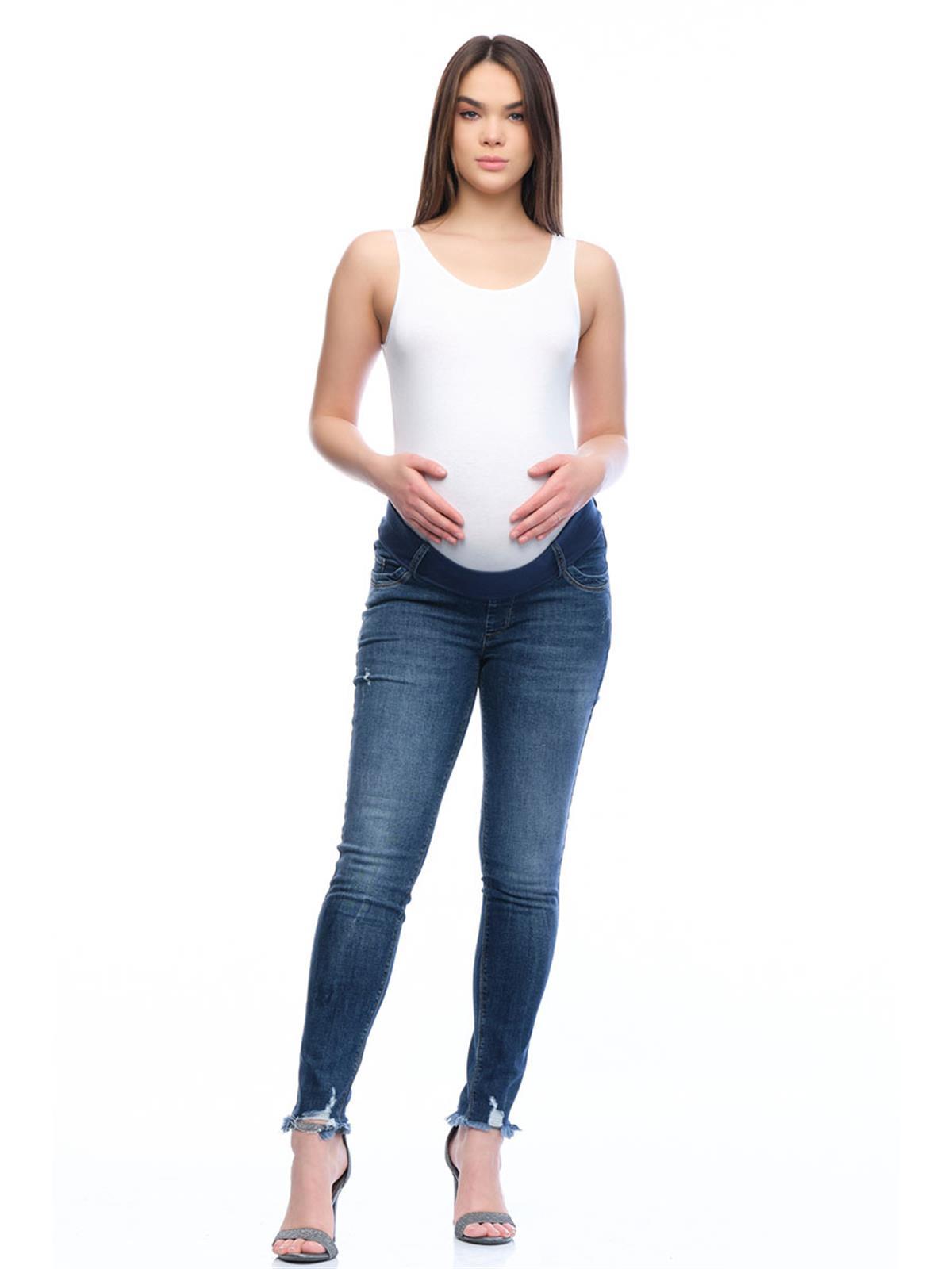 Busa Hamile Alt Karın Destekli Skinny Kot Pantolon Mavi