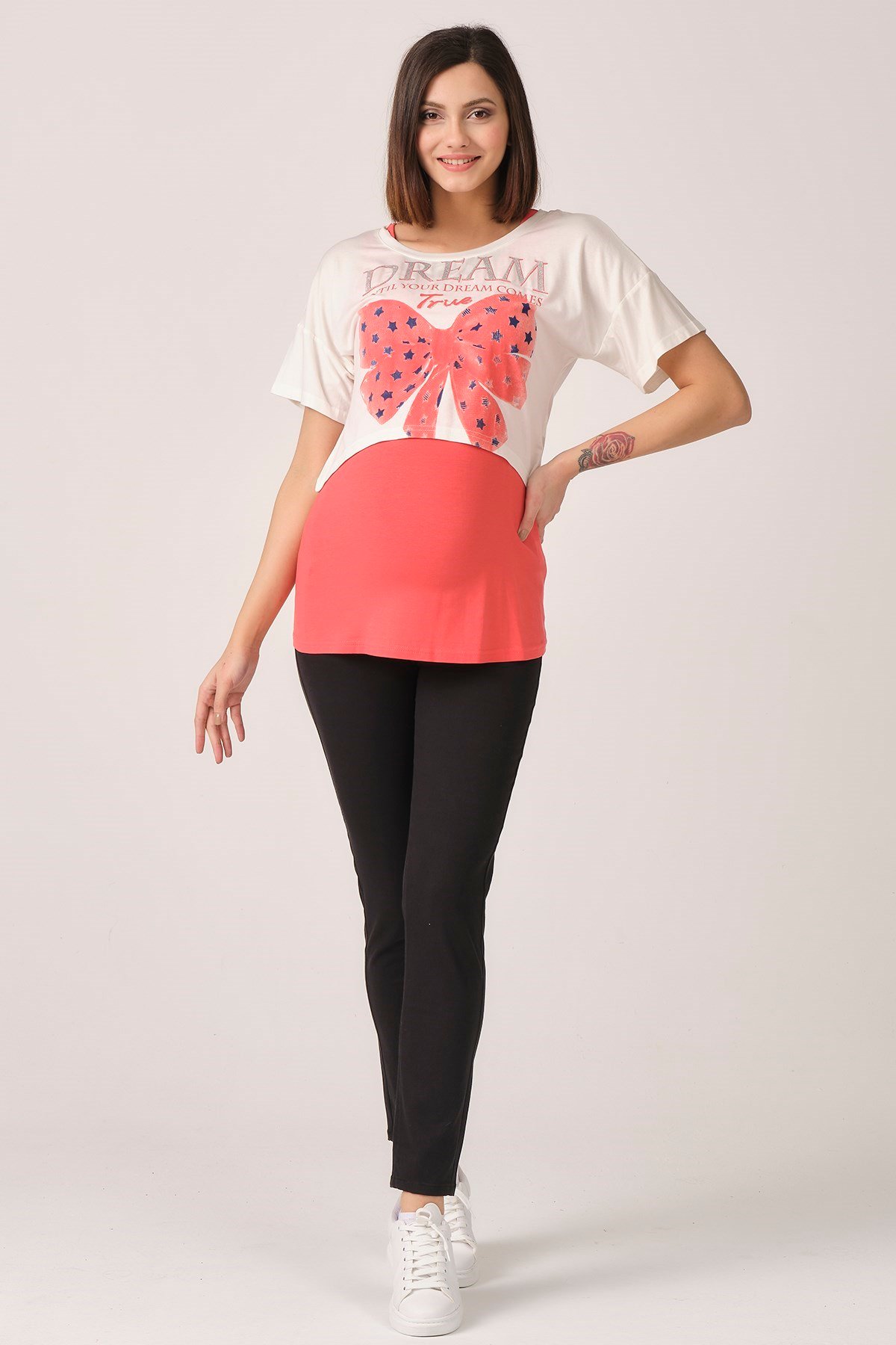 Busa Maternity Barbell T-Shirts Orange