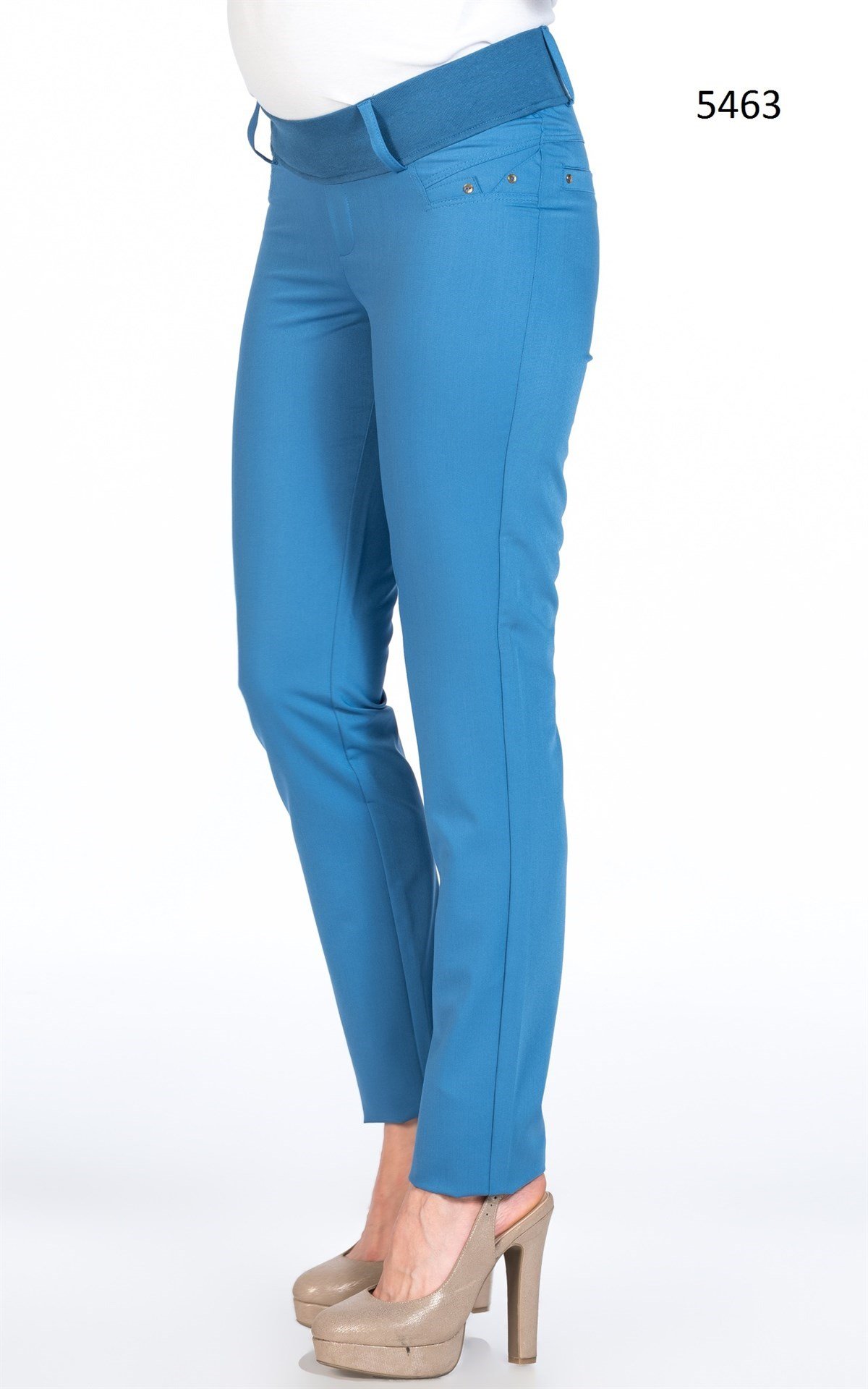 Busa Hamile Gabardın Pantolon Mavi