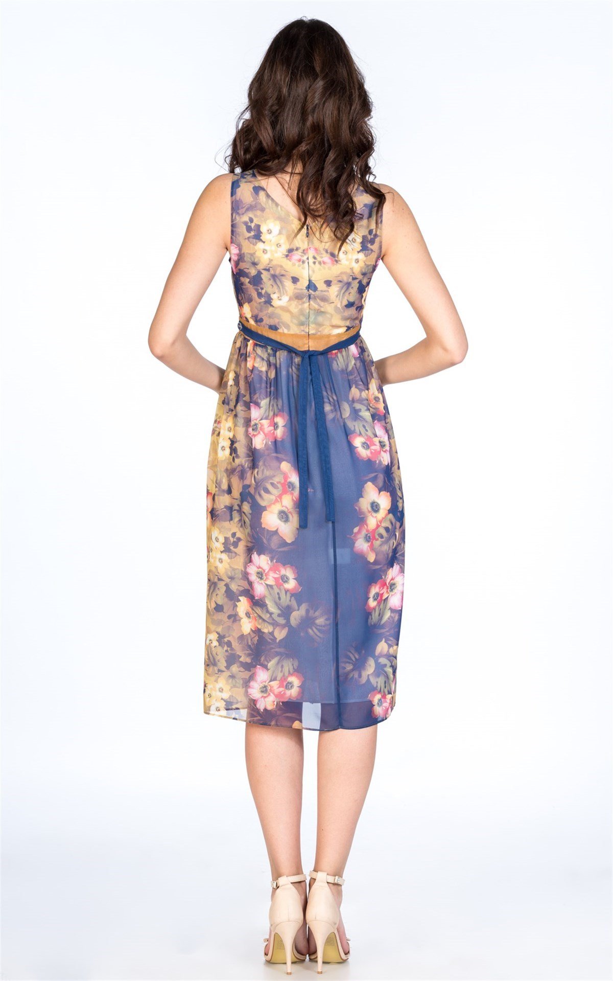 Busa Maternity Casual Dress Barbell sax