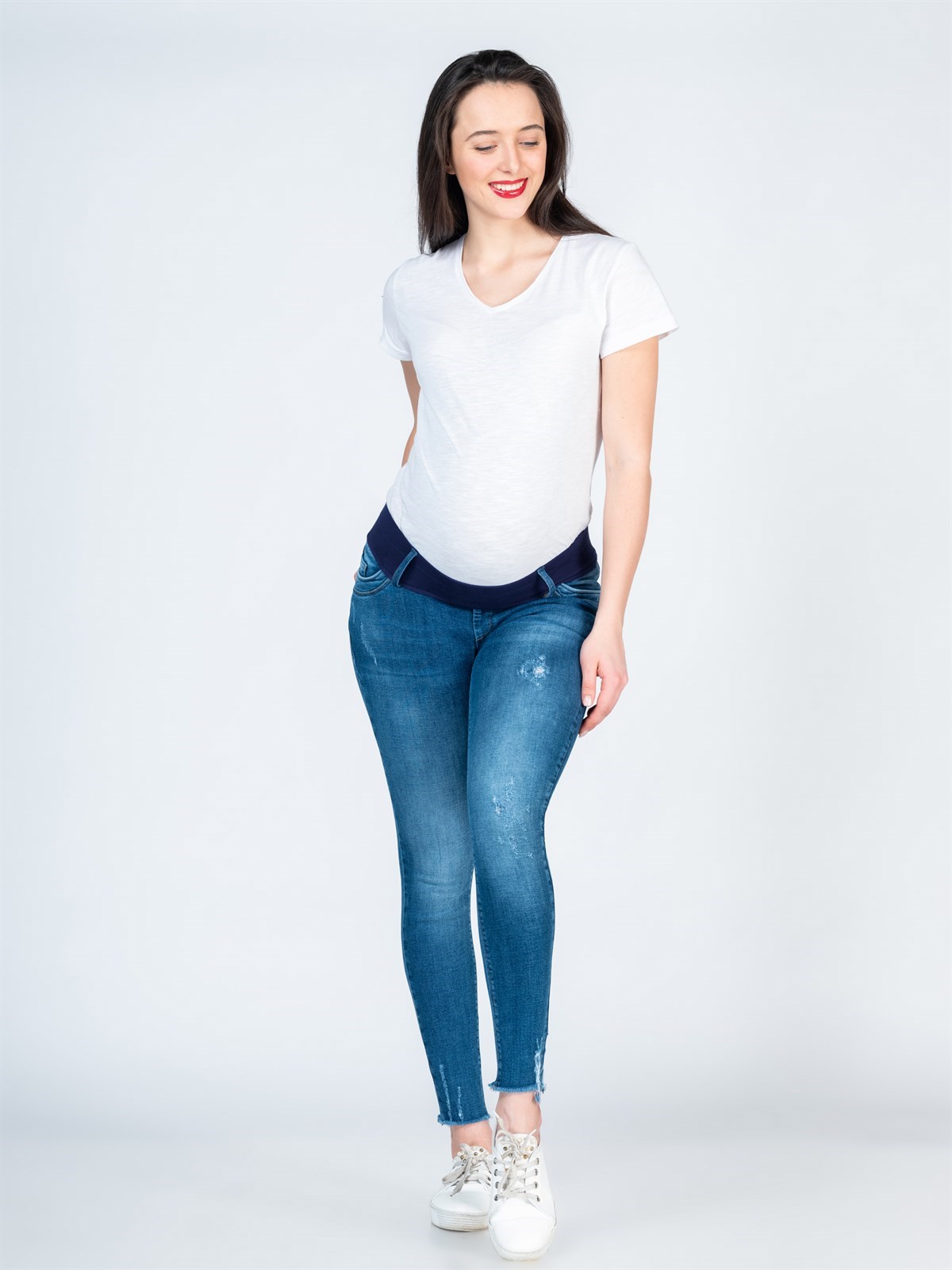 Busa Hamile Jean Skinny Mavi