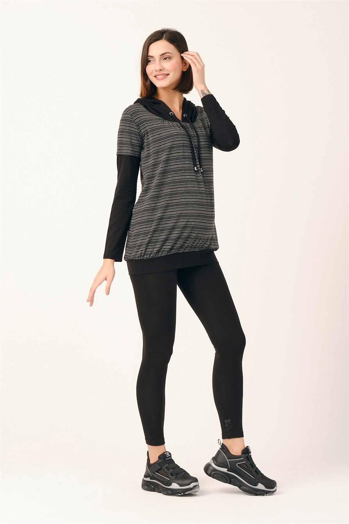 Busa Maternity Hooded Sweatshirt Gray