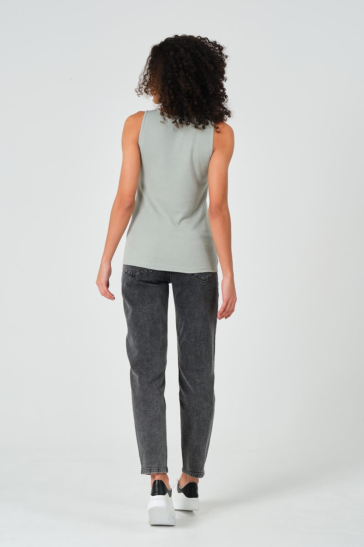 Busa Hamile Kaşkorse Sıfır Kol Tshirt Çağla