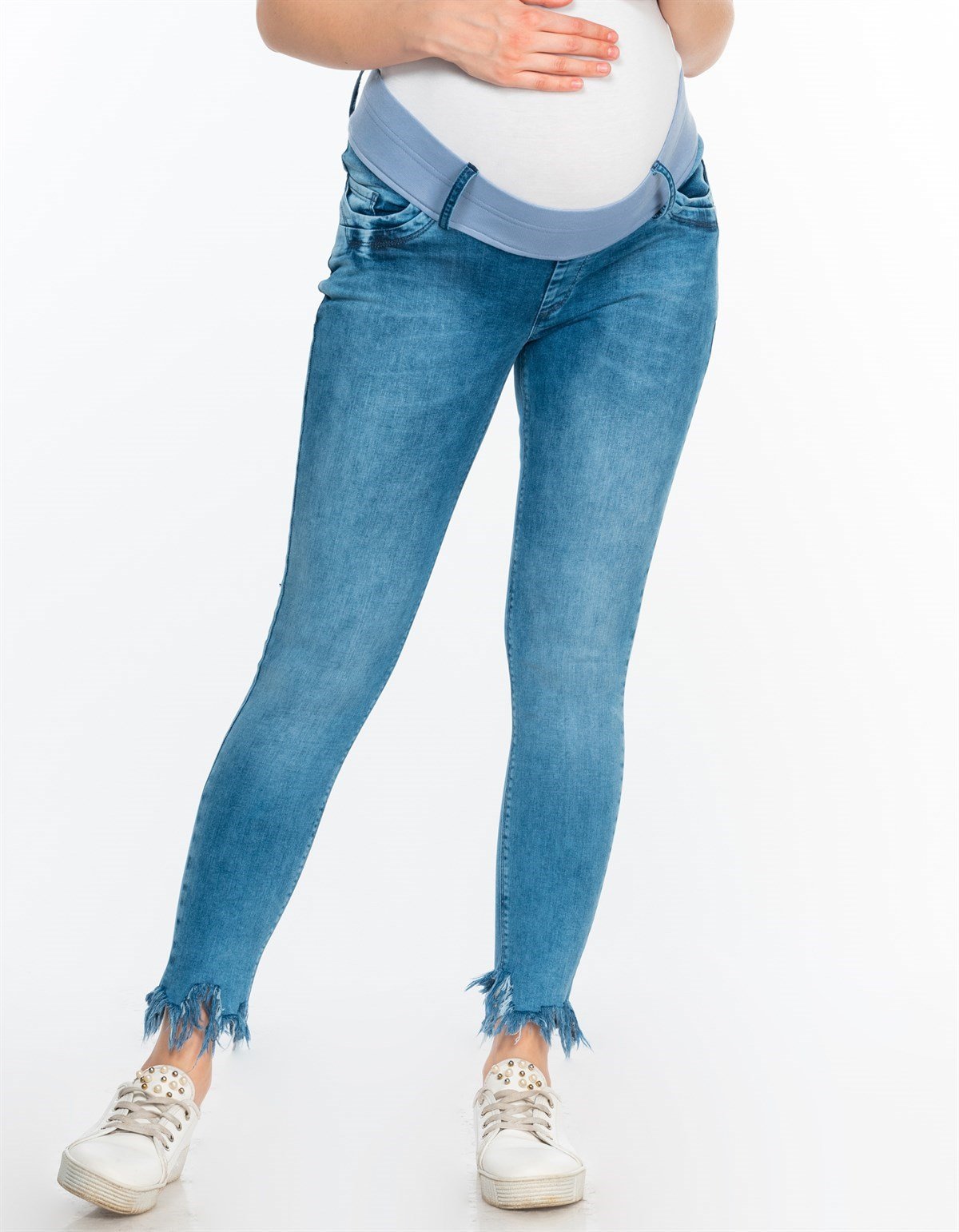 Busa Hamile Kot Pantolon Mavi