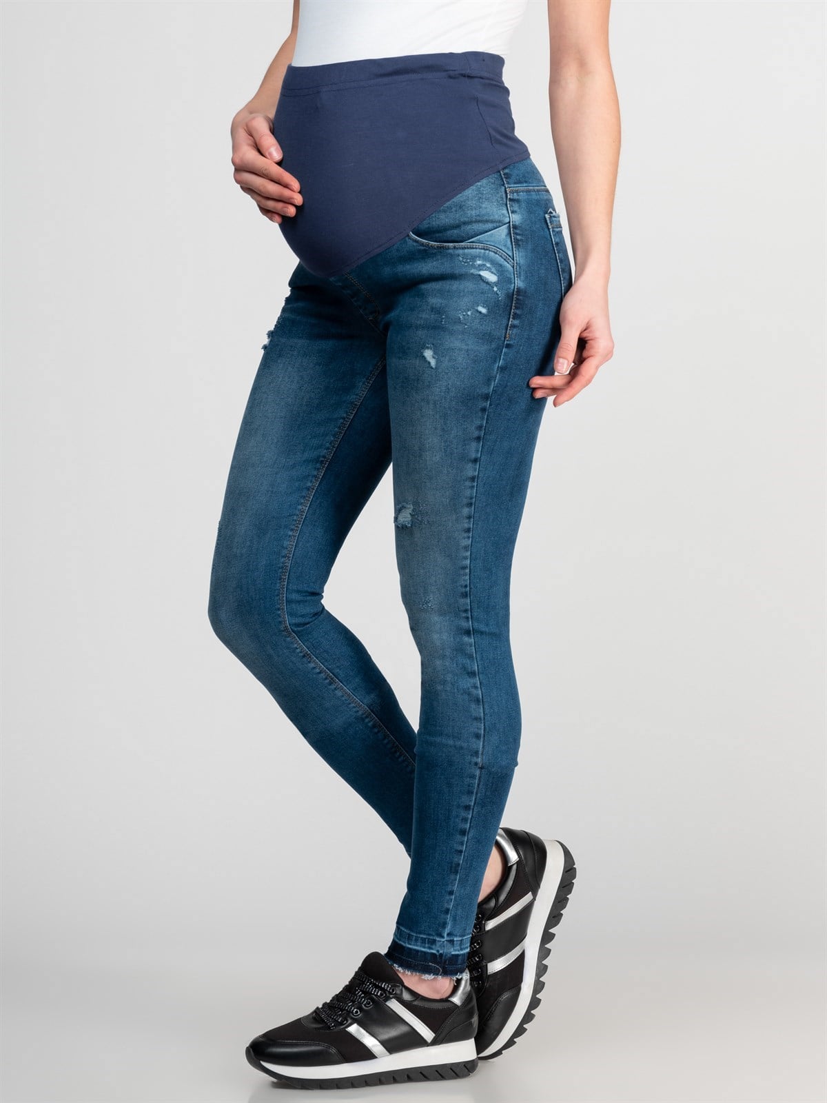 Busa Hamile Kot Pantolon Skinny Mavi