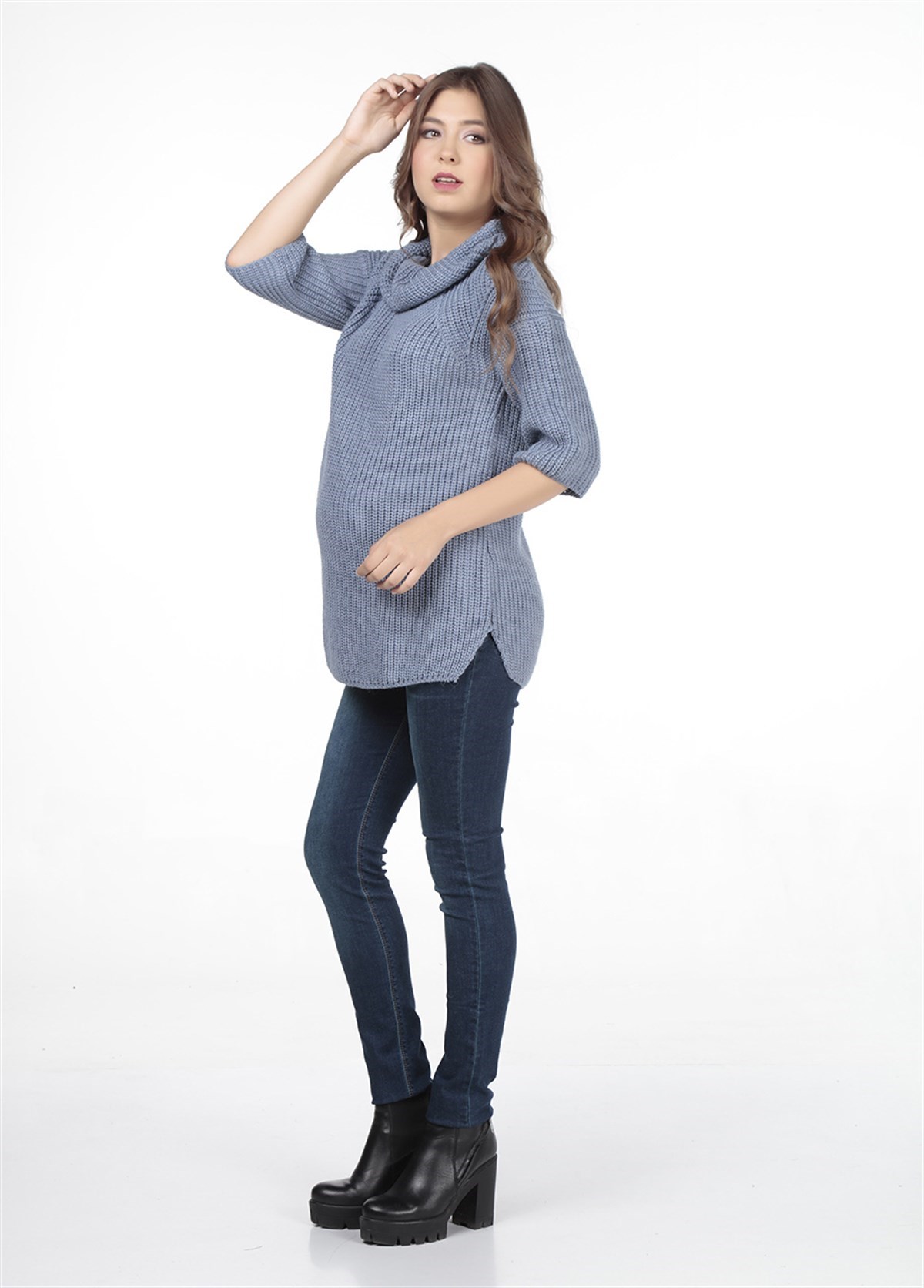 Busa Hamile Kot Pantolon Skinny Mavi