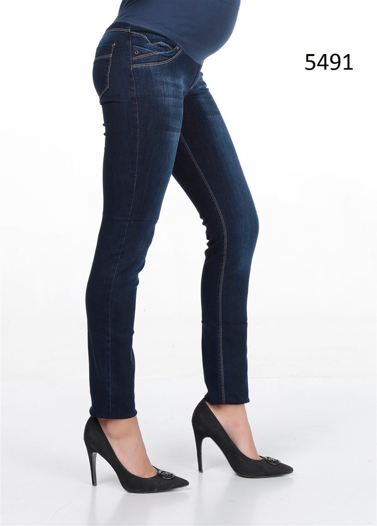 Busa Hamile Kot Pantolon Skinny Mavi