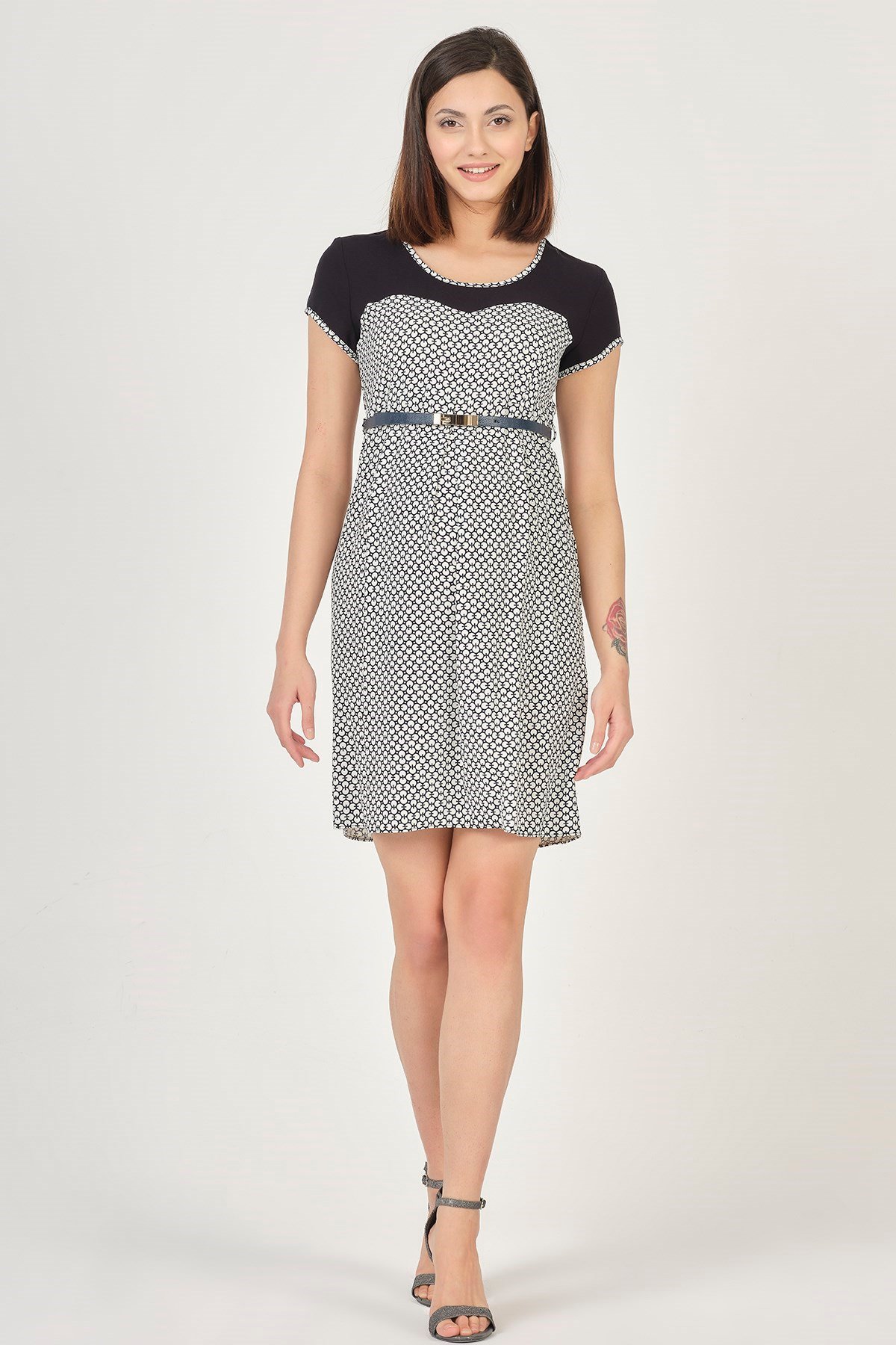 Maternity Mini Dress Waistt Accessory Black