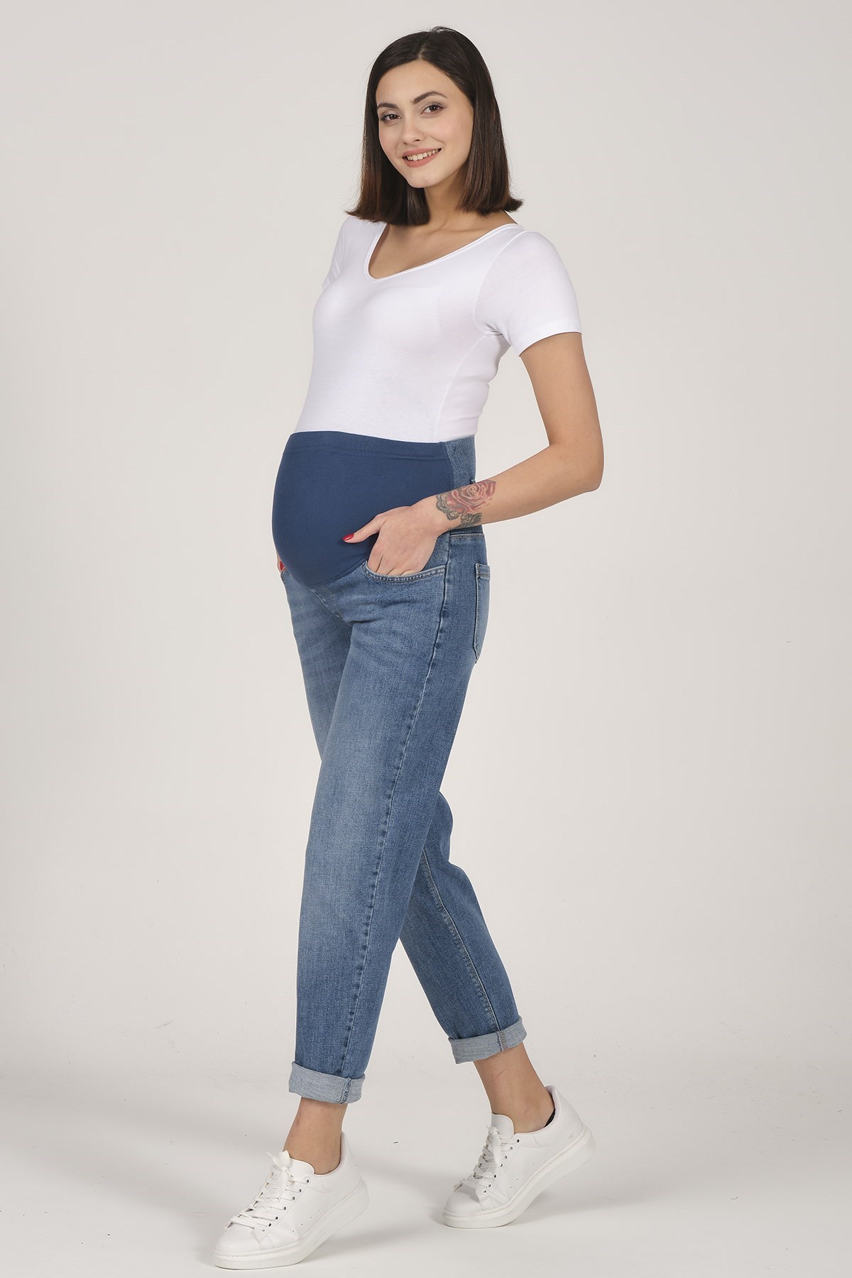 Busa Maternity Mom Fit Jean Blue