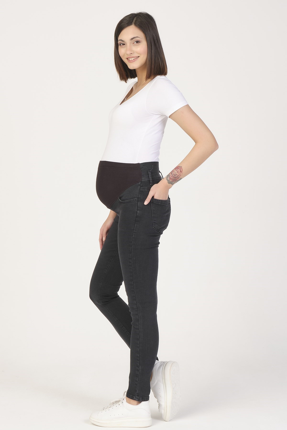 Busa Hamile Skinny Jeans Siyah
