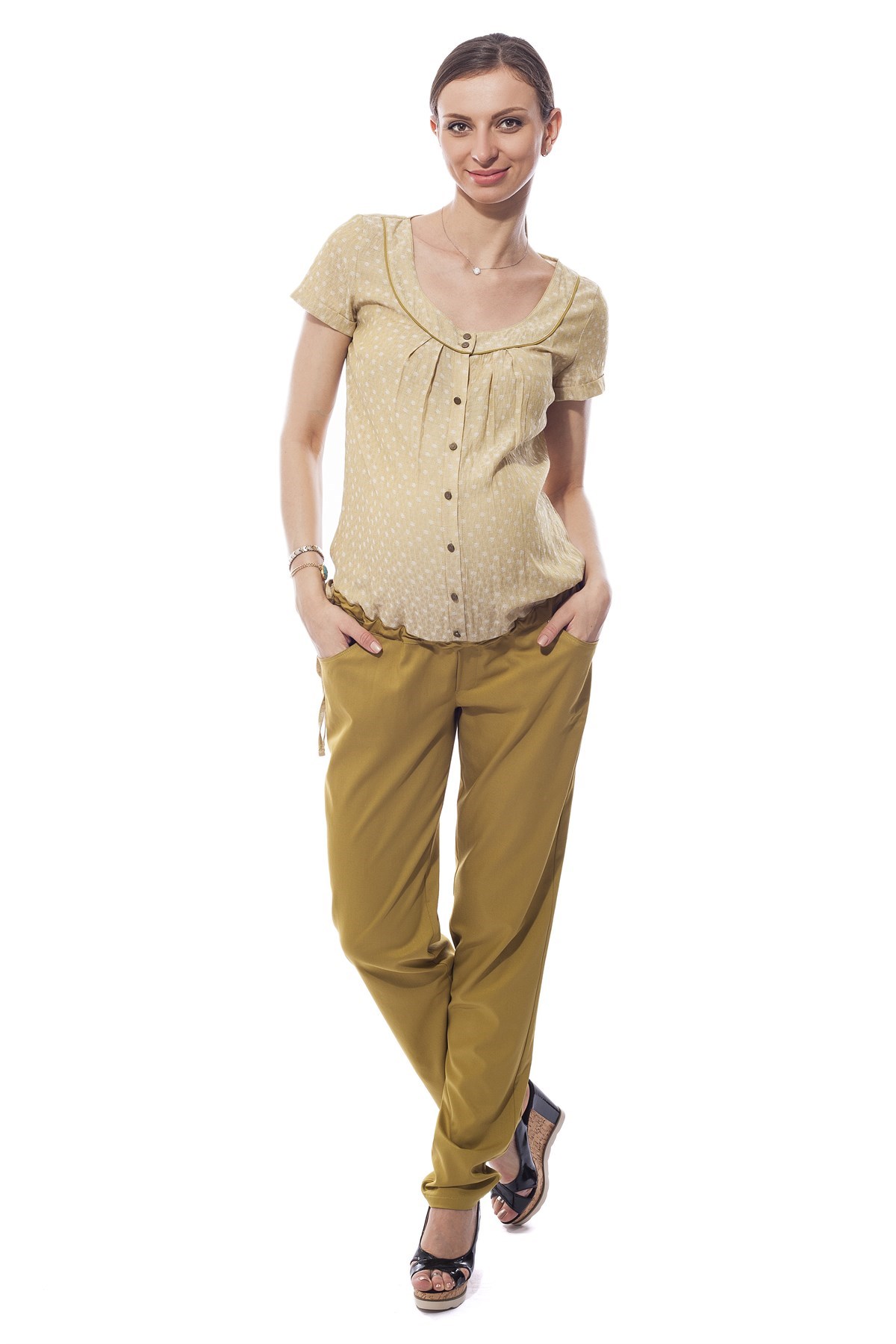 Busa Hamile Tulum Takımı Önden Düğmeli F.Yeşili