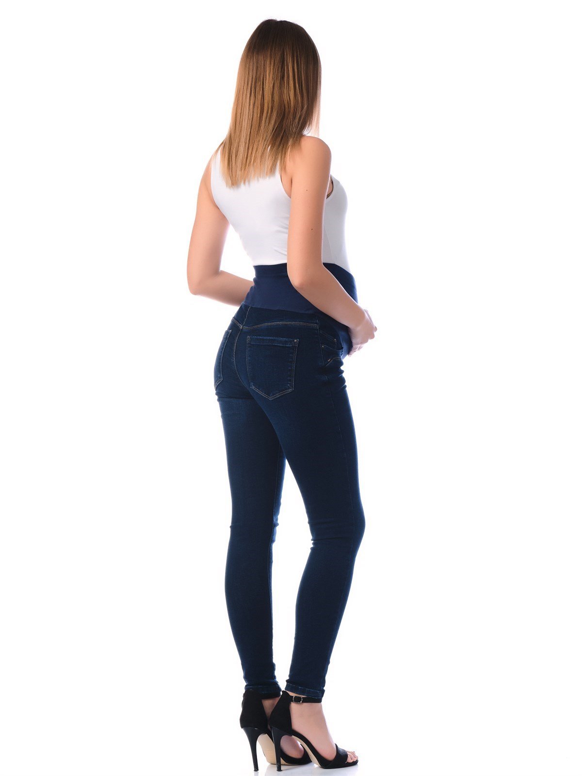 Busa Yüksek Ribanalı Skinny Jean Lacivert