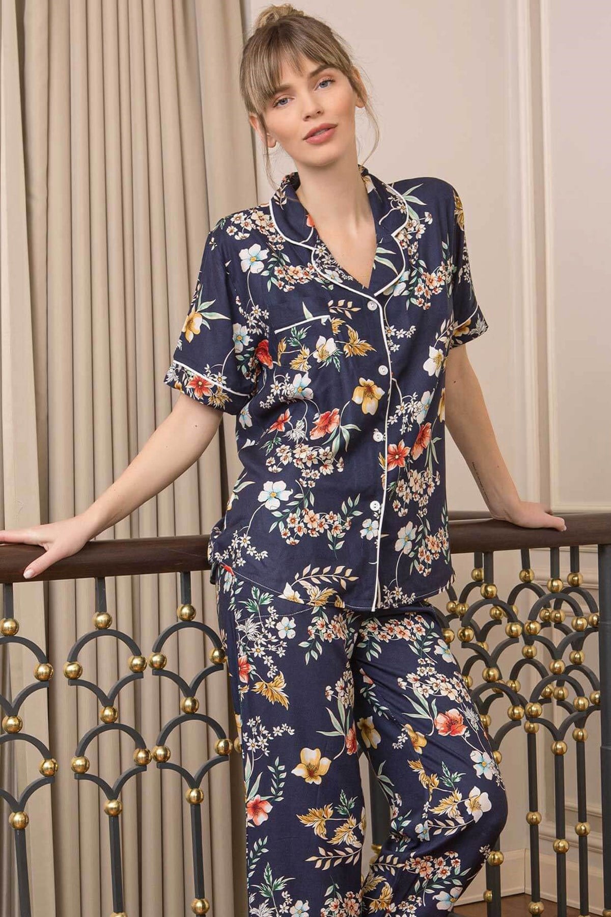 Çağrı 7008 Shotta Önden Düğmeli Lohusa Pijama