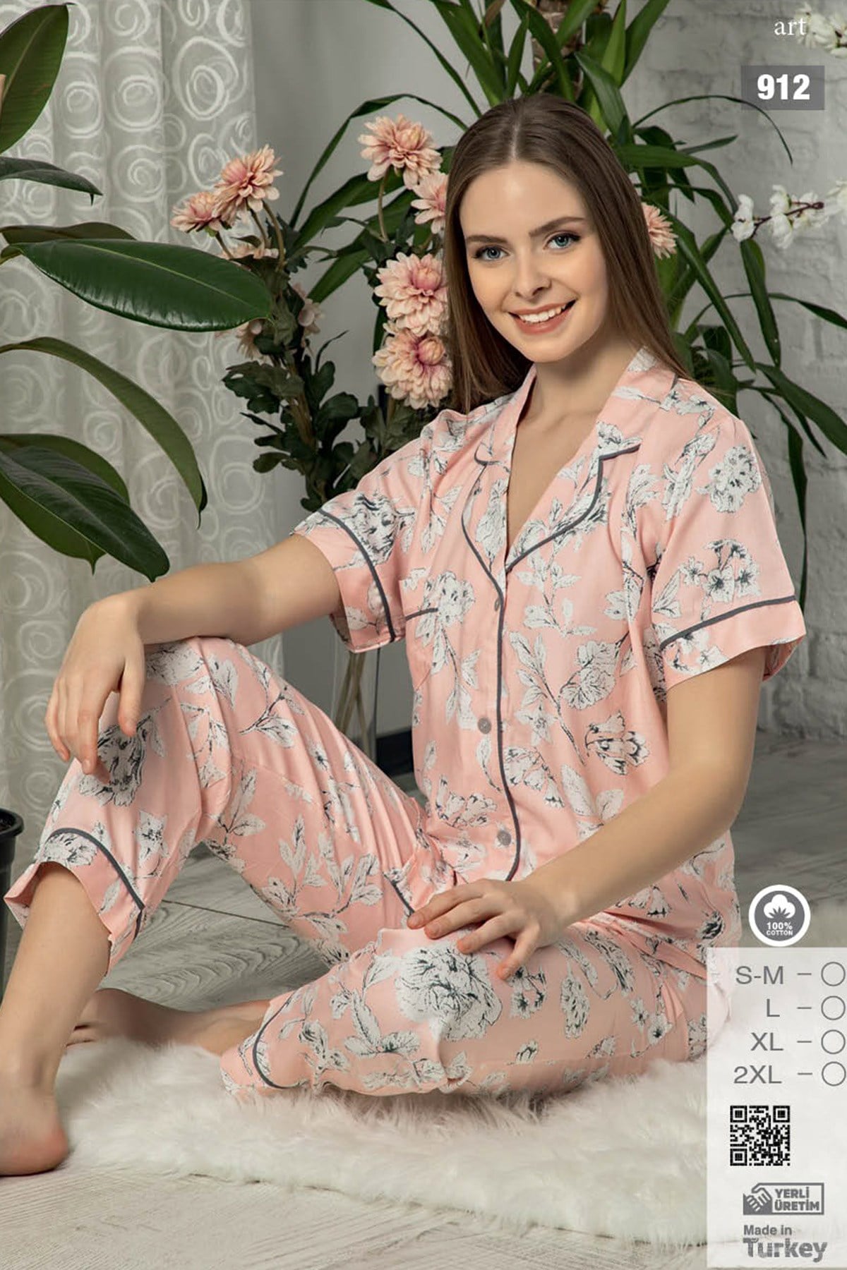 Çağrı 912 Önden Düğmeli Lohusa Pijama