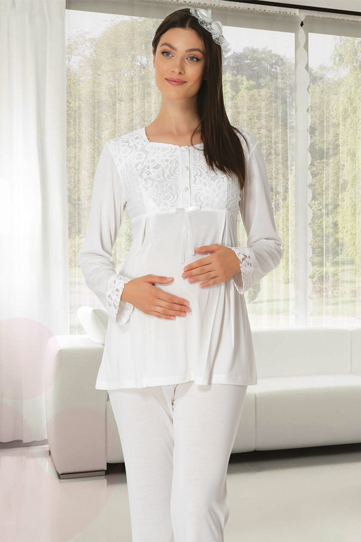 Carpediem 1503 Güpürlü Lohusa Pijama