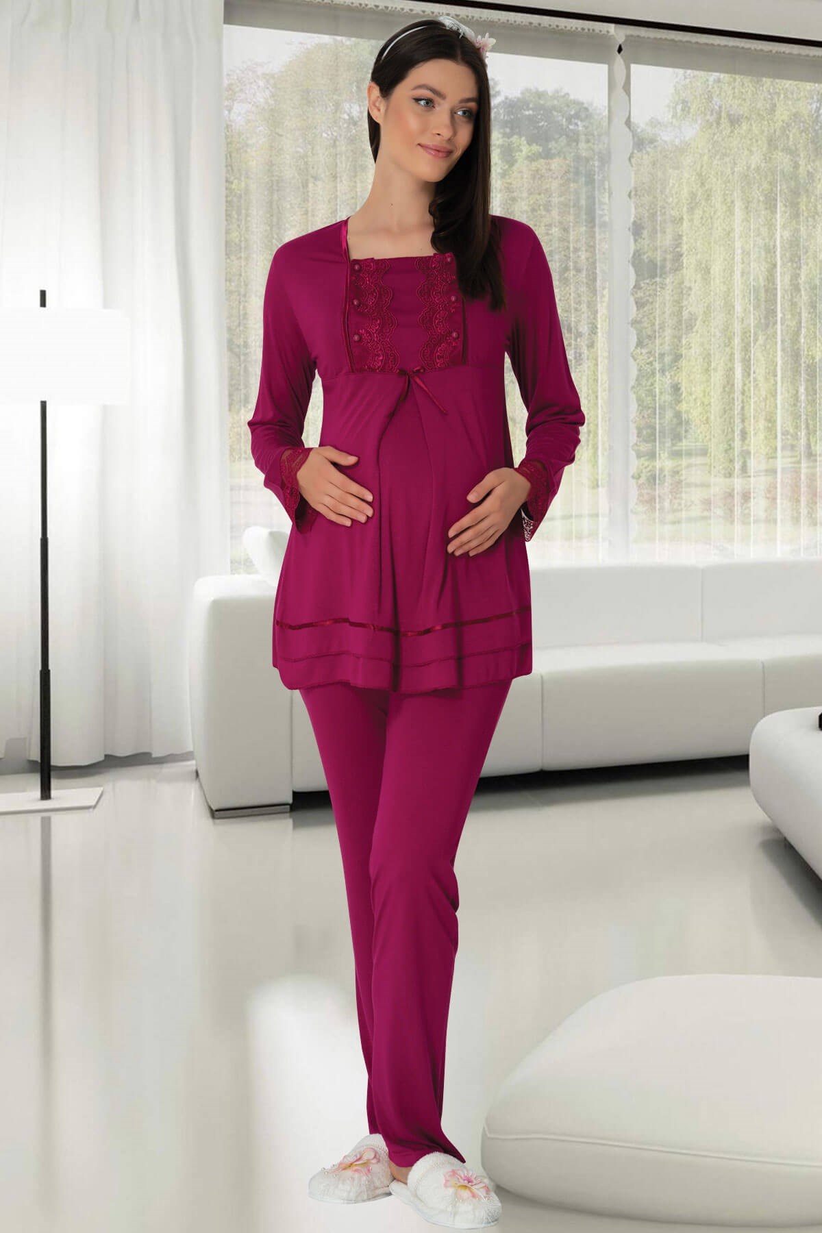 Carpediem 1506 Fuşya Lohusa Pijama
